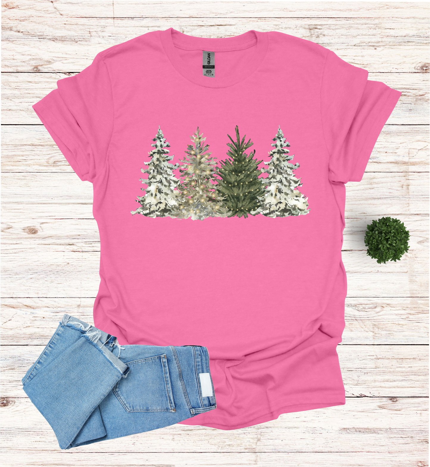 Water Color Christmas Trees T-Shirt1