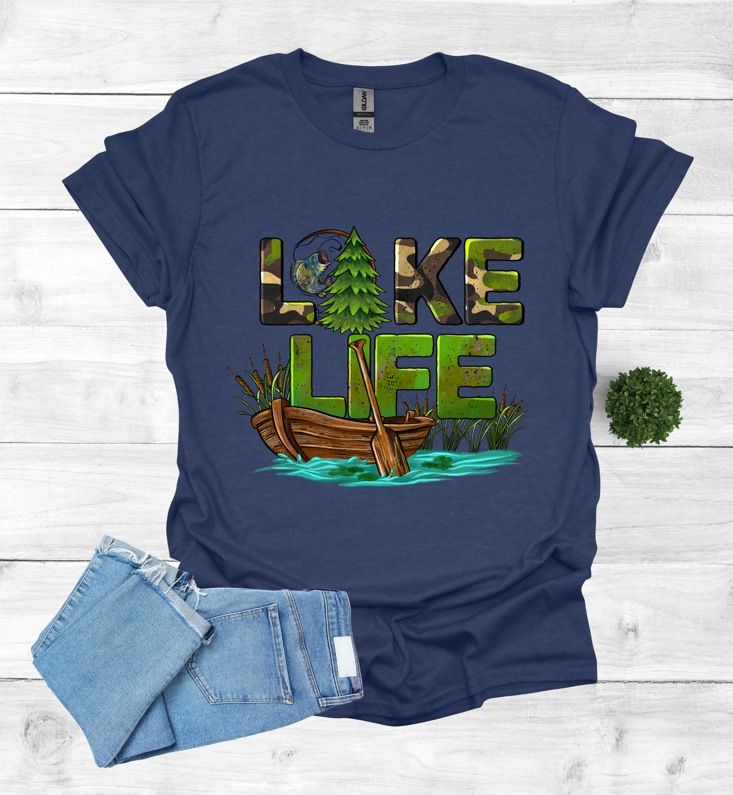 Lake Life with boat and paddle Shirt