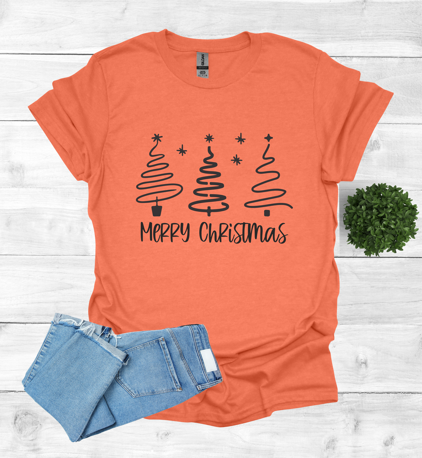 Merry Christmas Shirt with 3 Trees