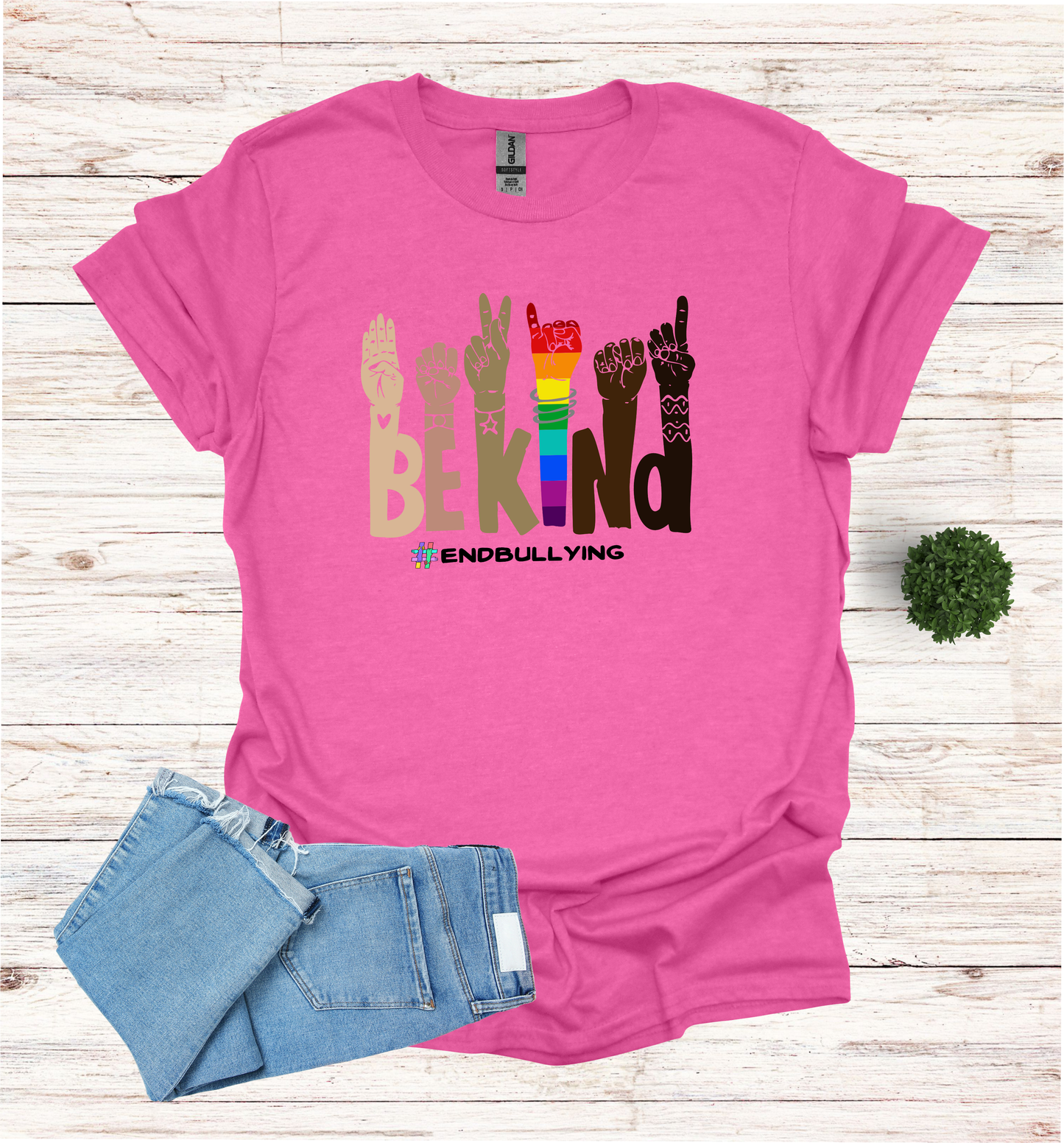 Be Kind Hand signal end bullying T-Shirt
