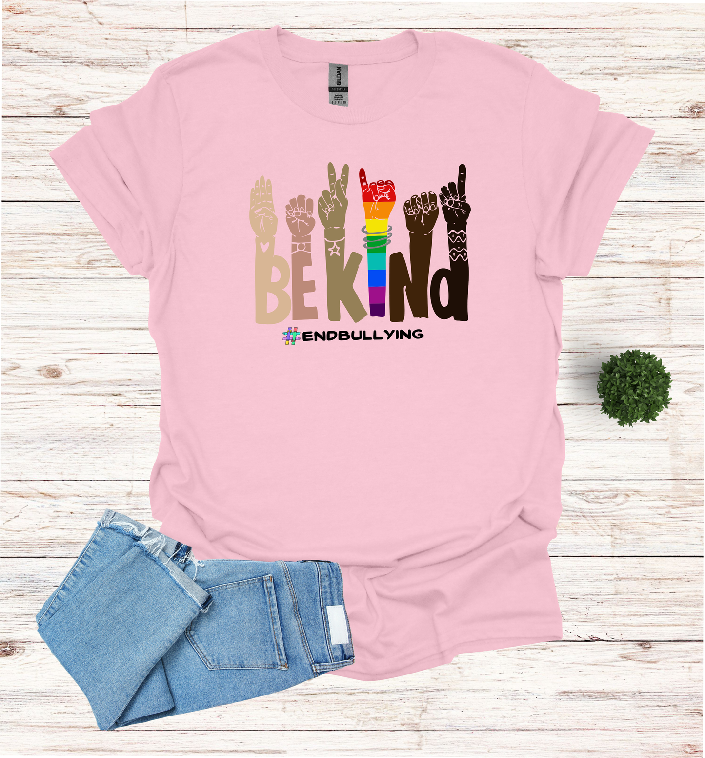 Be Kind Hand signal end bullying T-Shirt