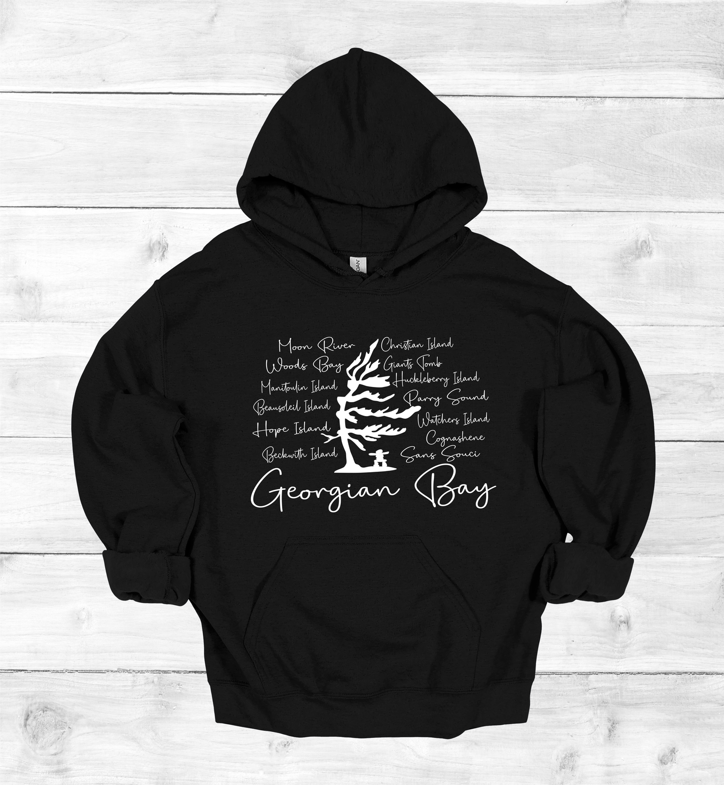 Georgian Bay with Island names Hoodie