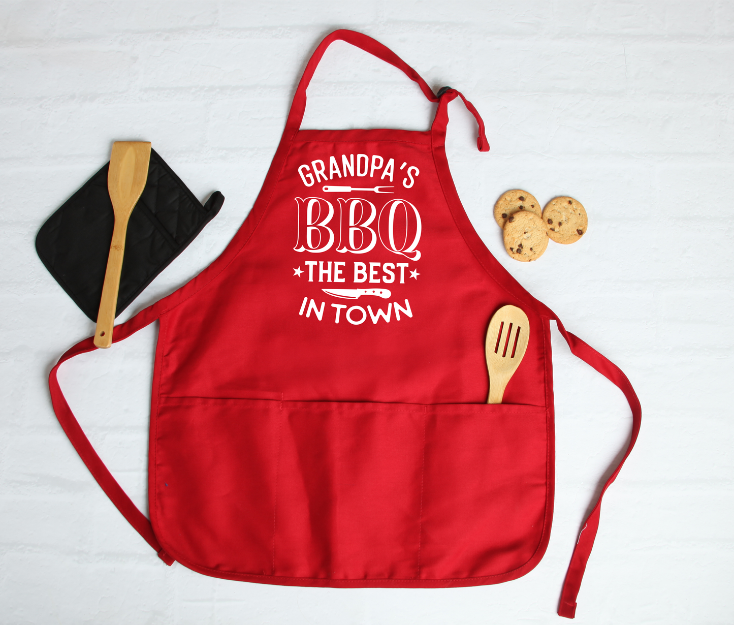 Grandpas BBQ the best in town apron