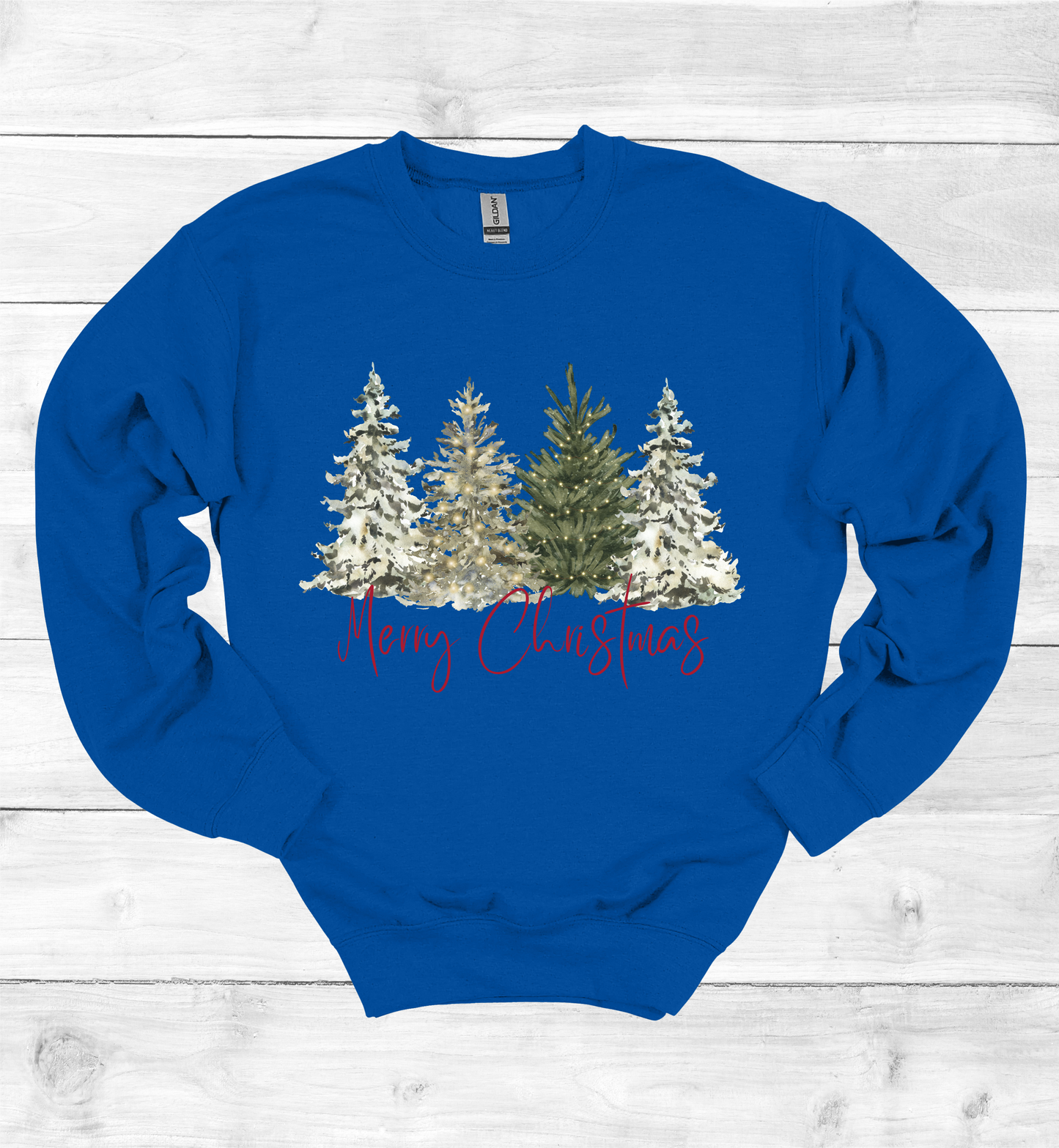 Merry Christmas with Watercolor Christmas Trees
