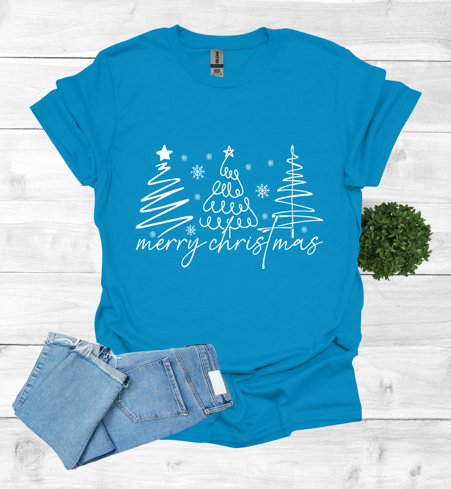 Christmas Trees with Merry Christmas