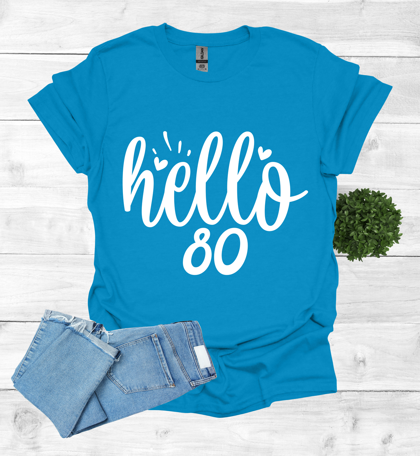 Hello 80 Birthday Shirt