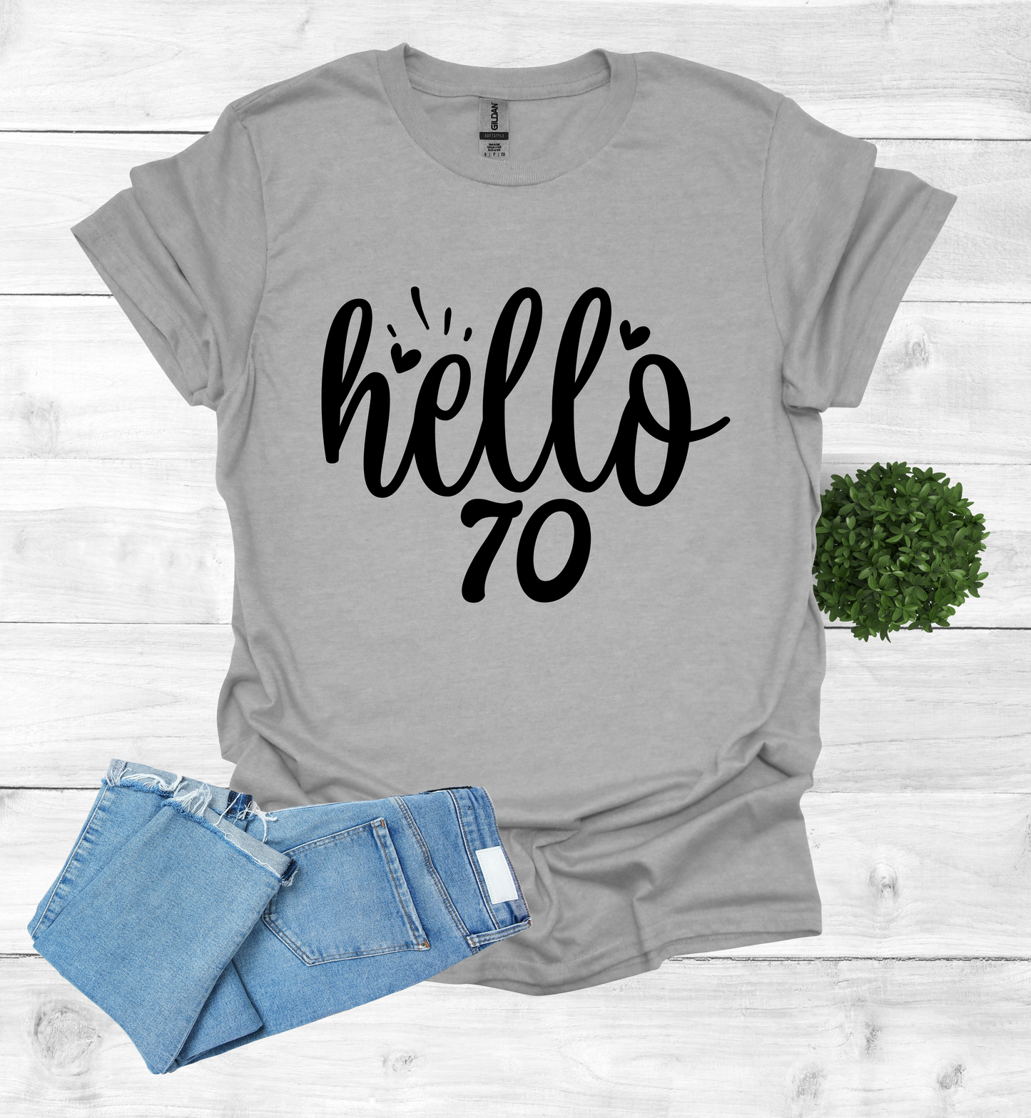 Hello 70 Birthday Shirt