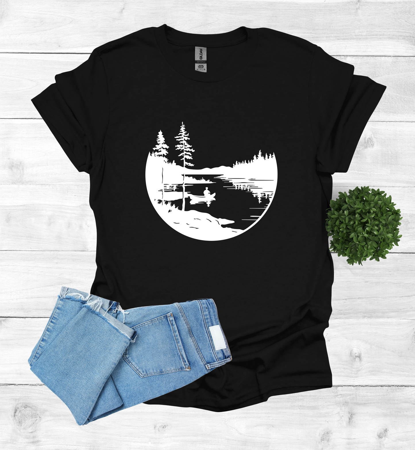 Canoeing Scene in the Wilderness