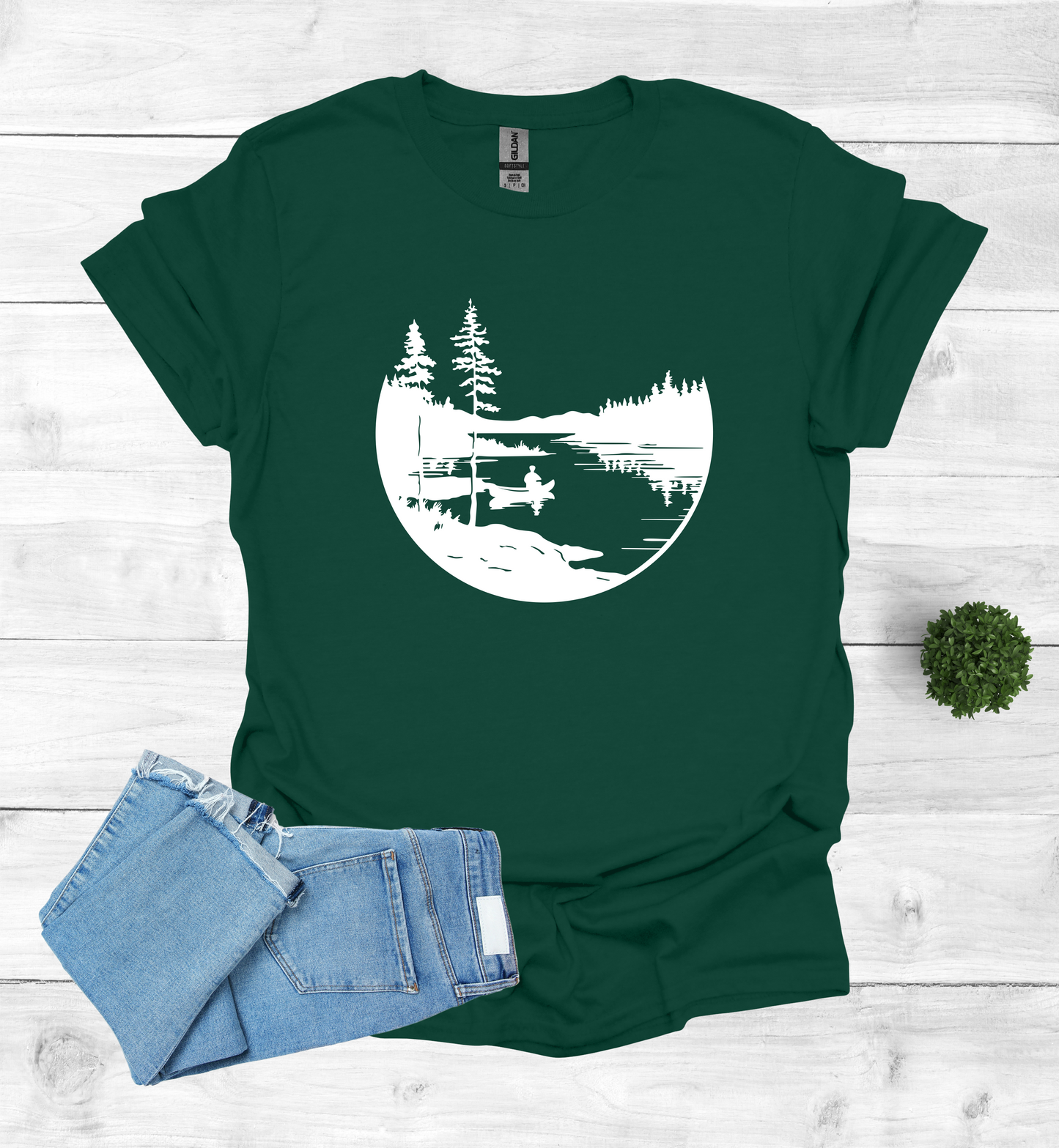 Canoeing Scene in the Wilderness