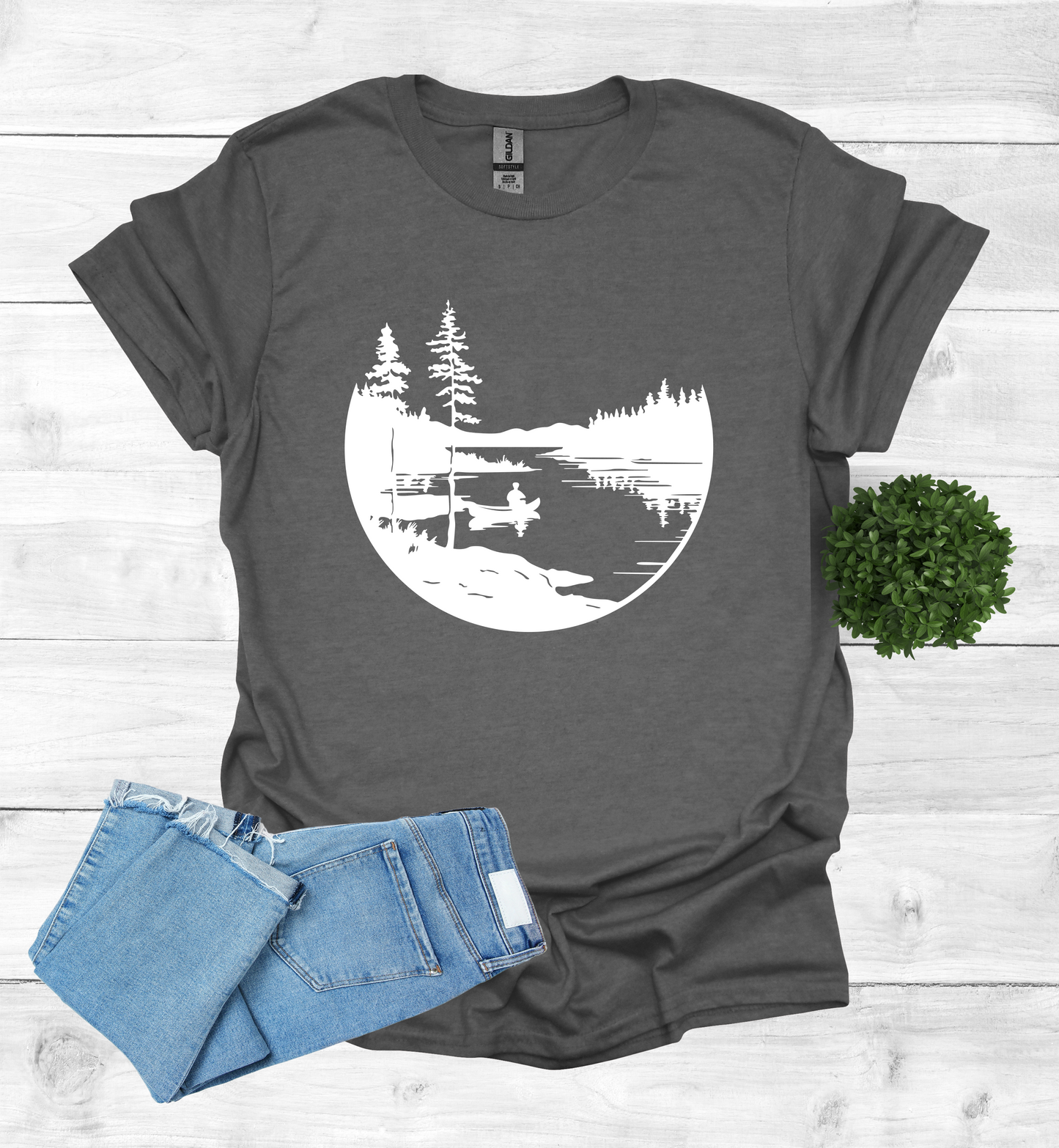 Canoeing Scene in the Wilderness