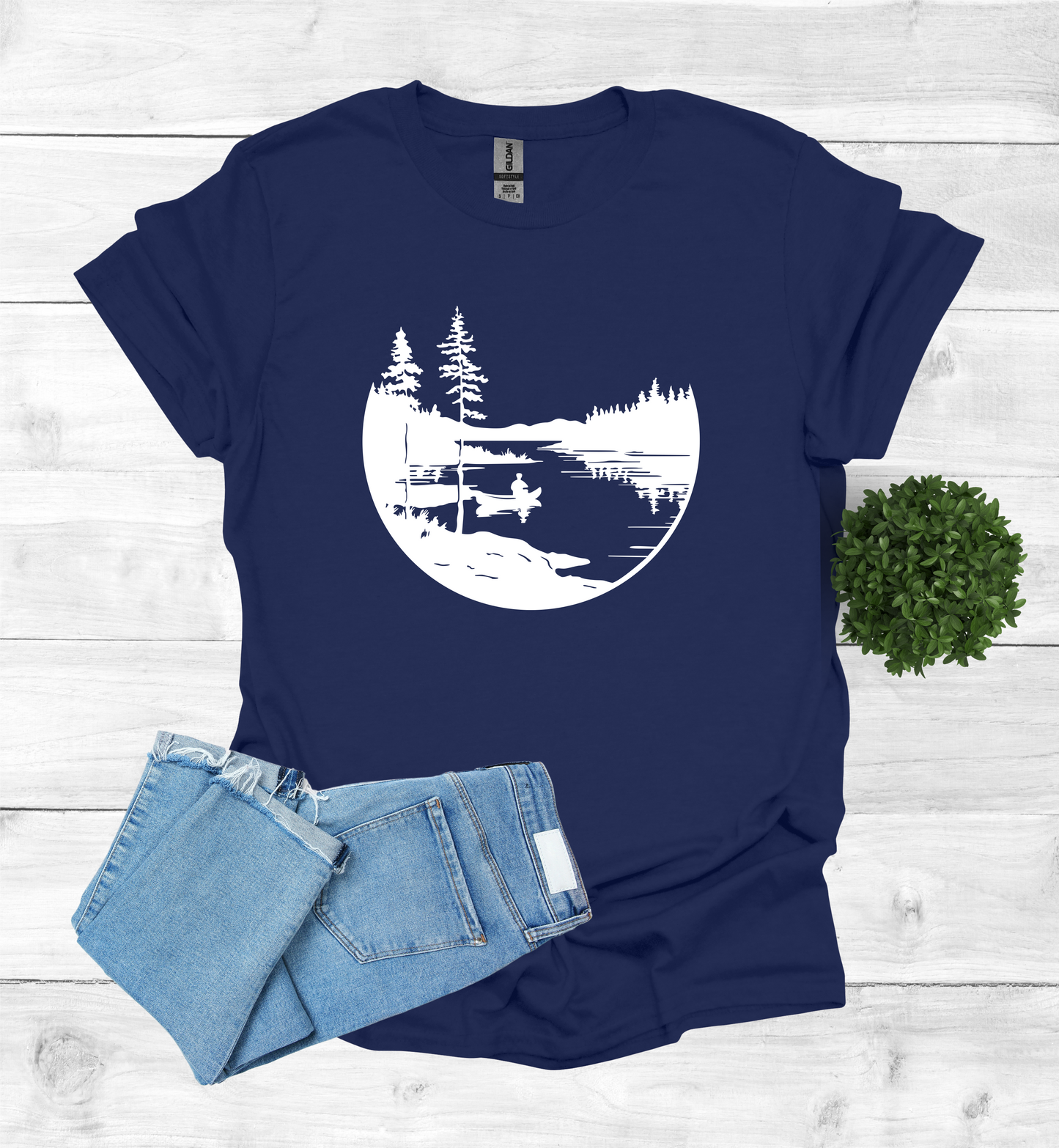 Canoeing Scene in the Wilderness