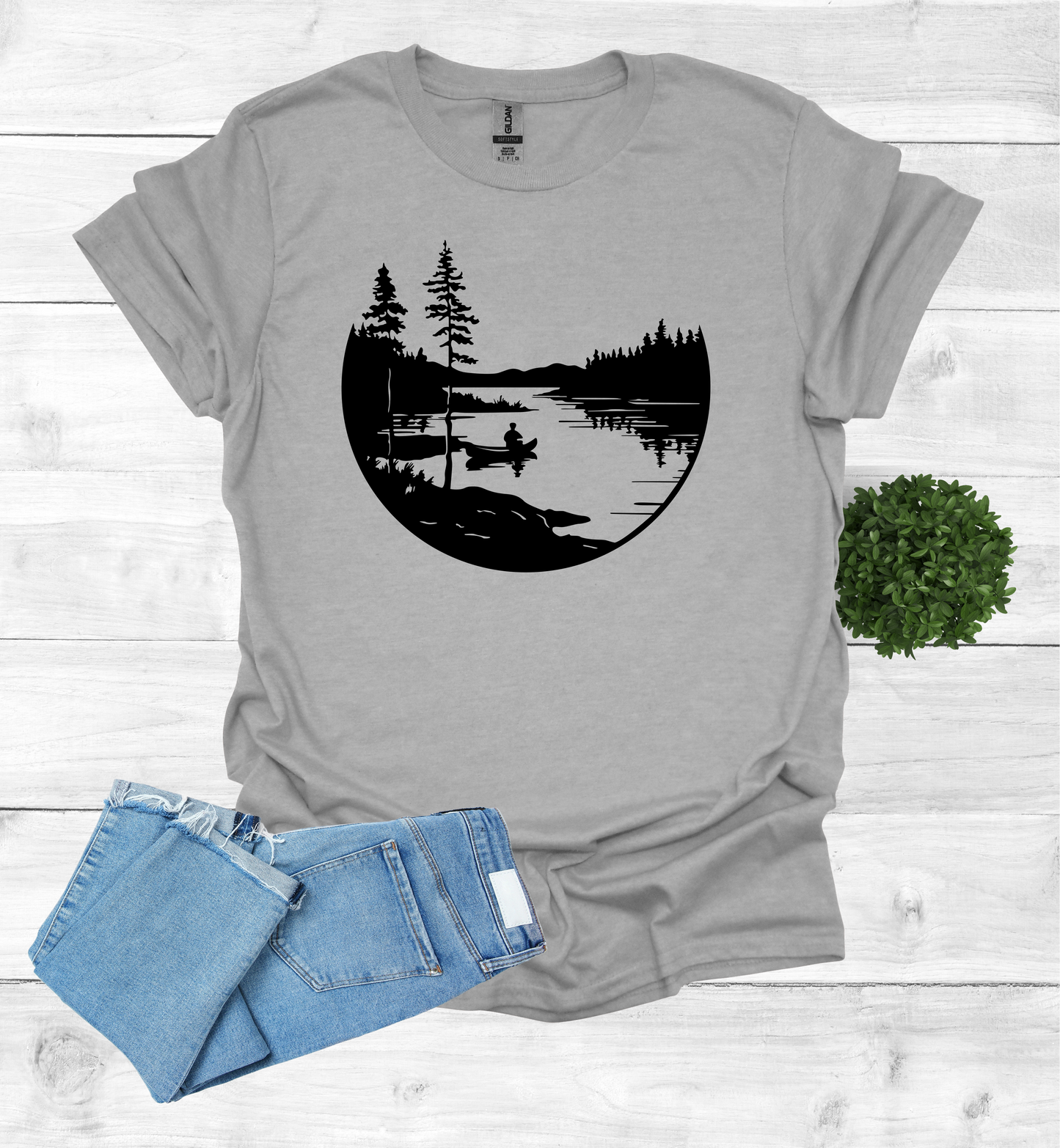 Canoeing Scene in the Wilderness