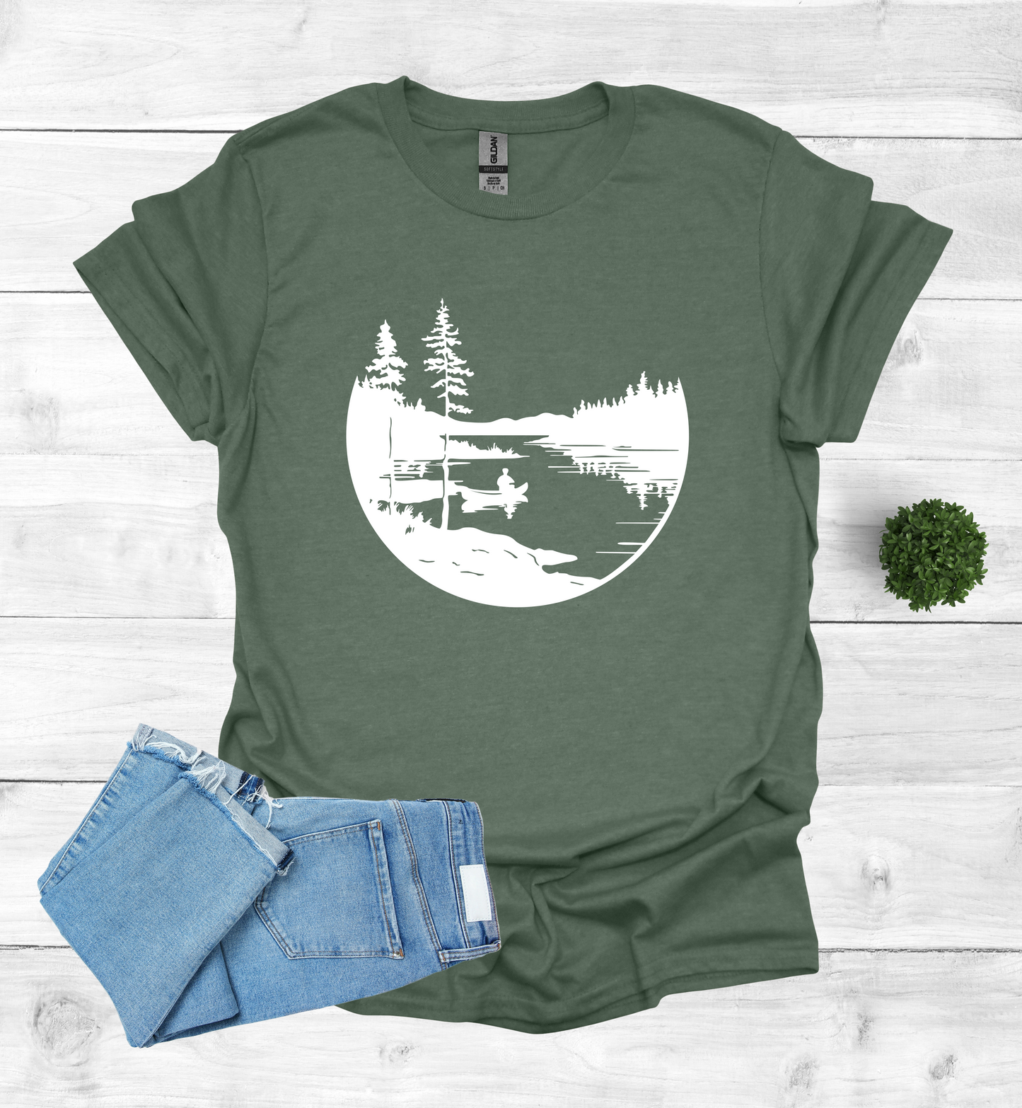 Canoeing Scene in the Wilderness