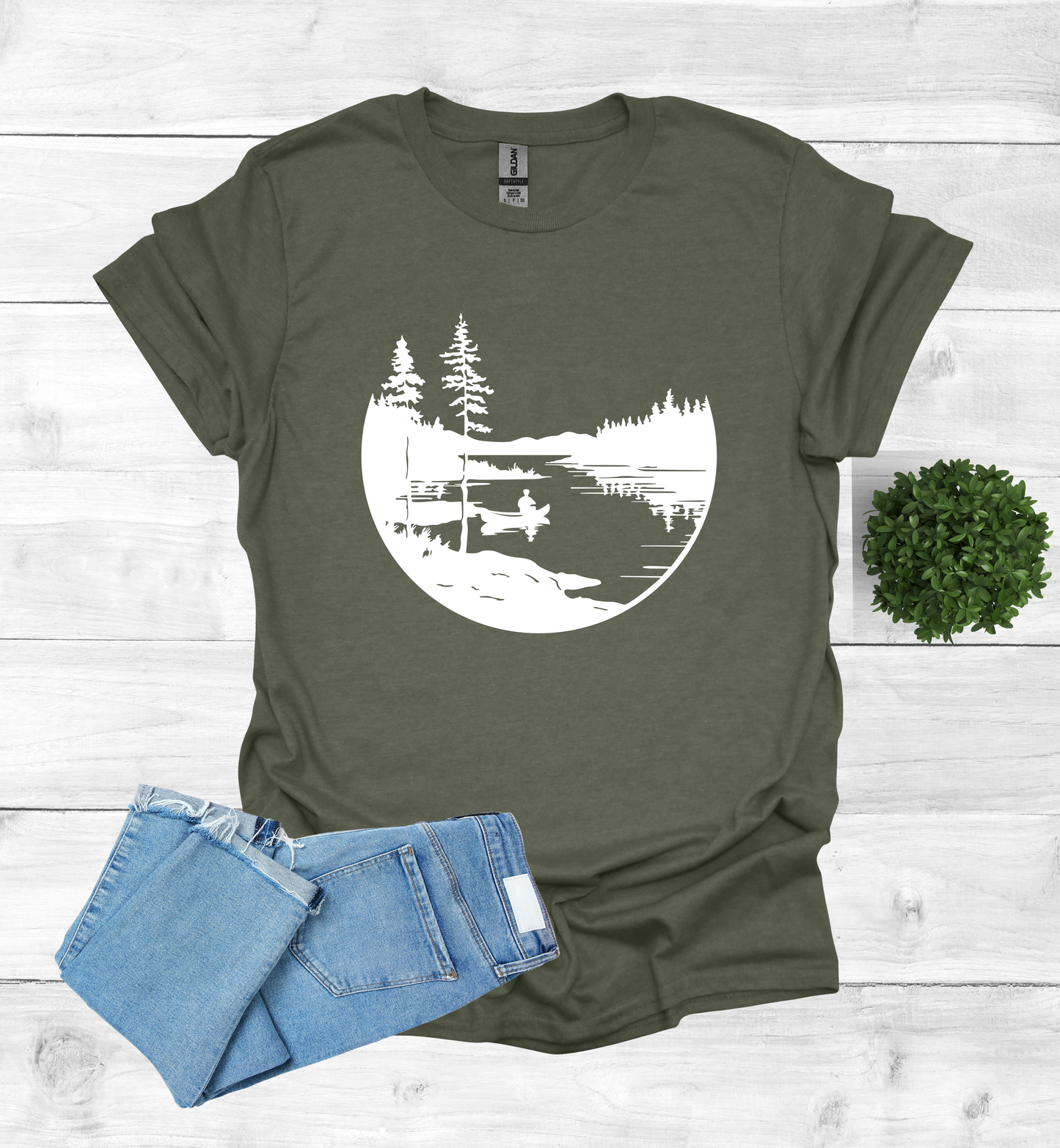 Canoeing Scene in the Wilderness