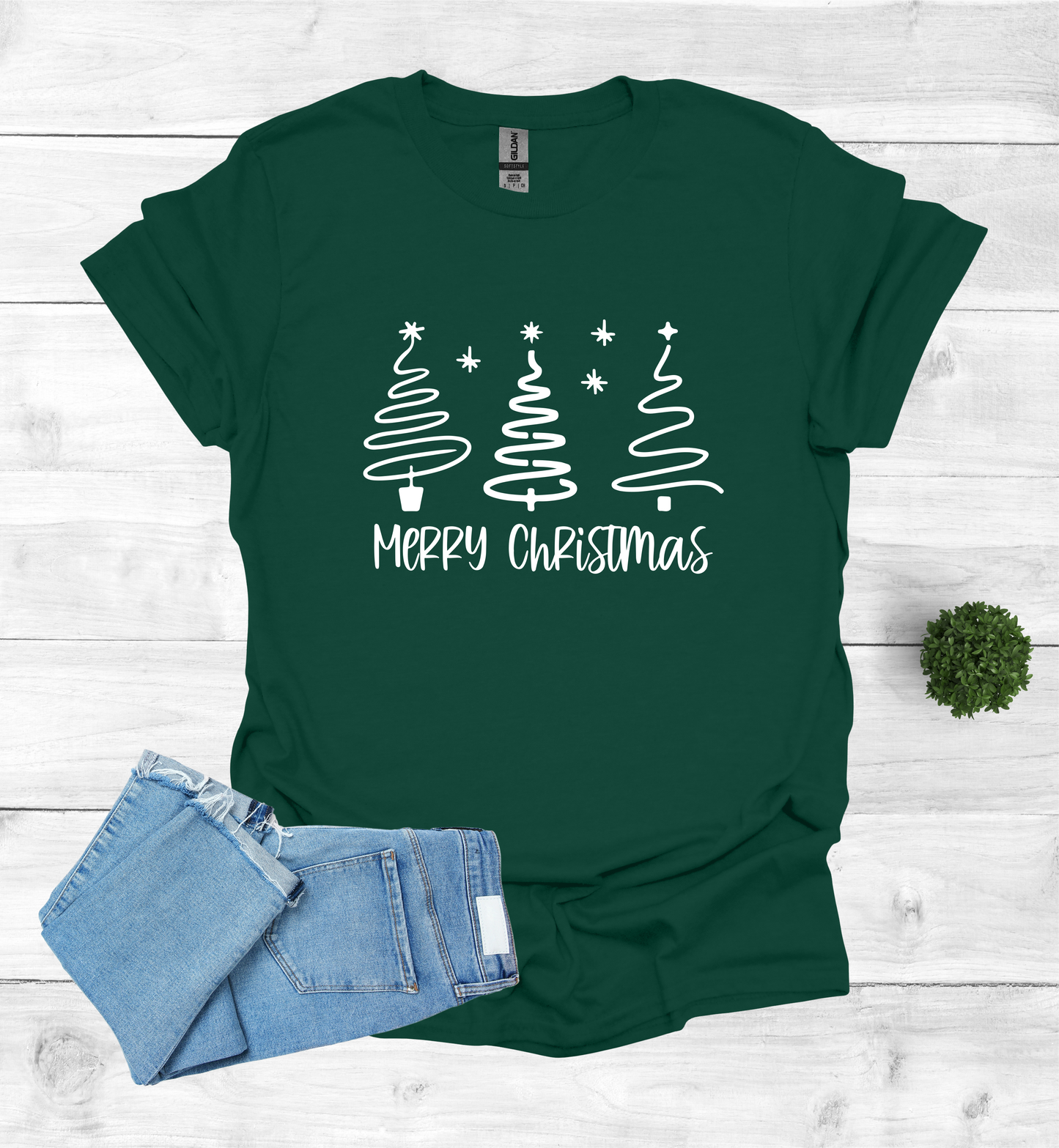 Merry Christmas Shirt with 3 trees