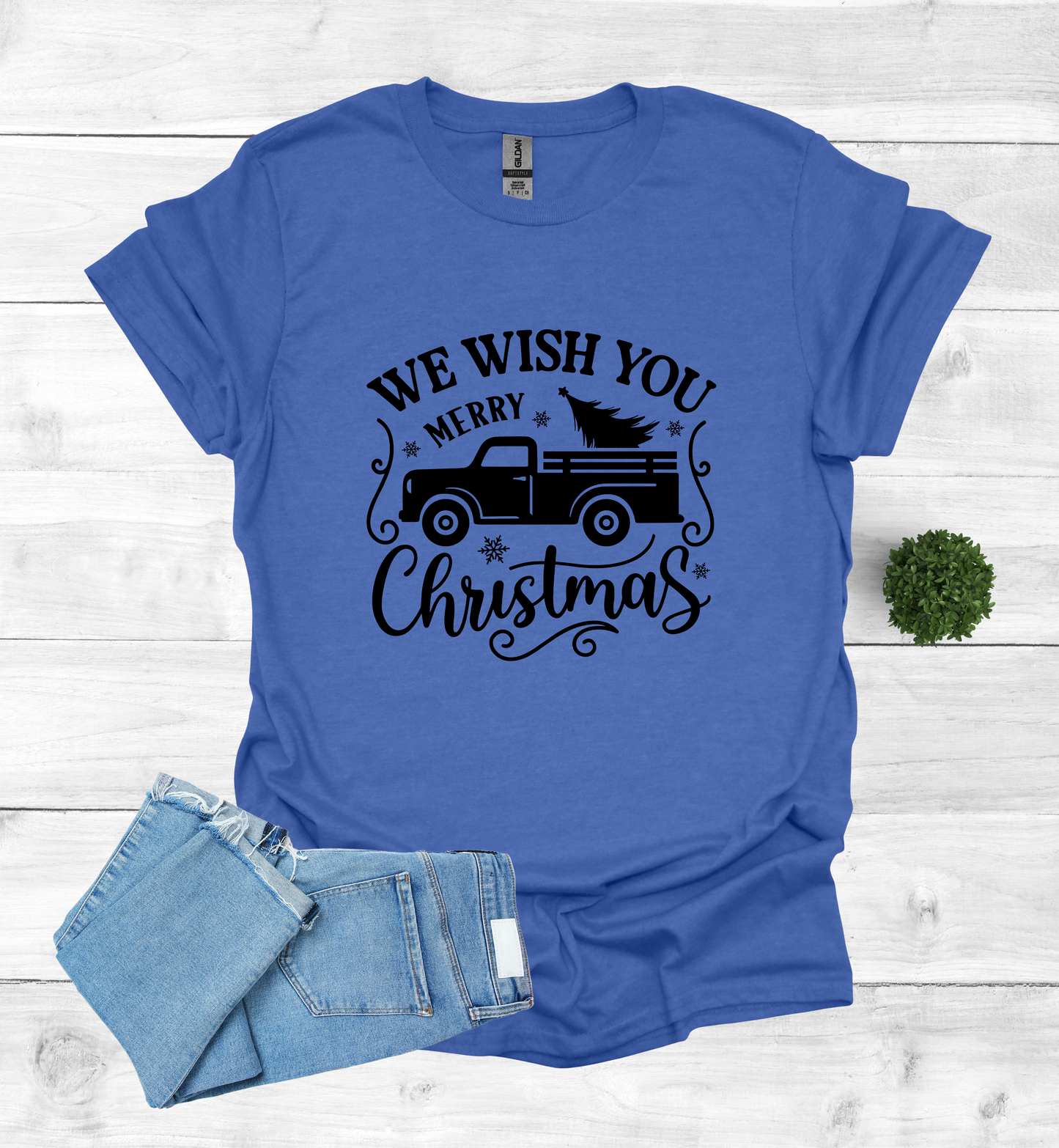Merry Christmas with a vintage truck & tree
