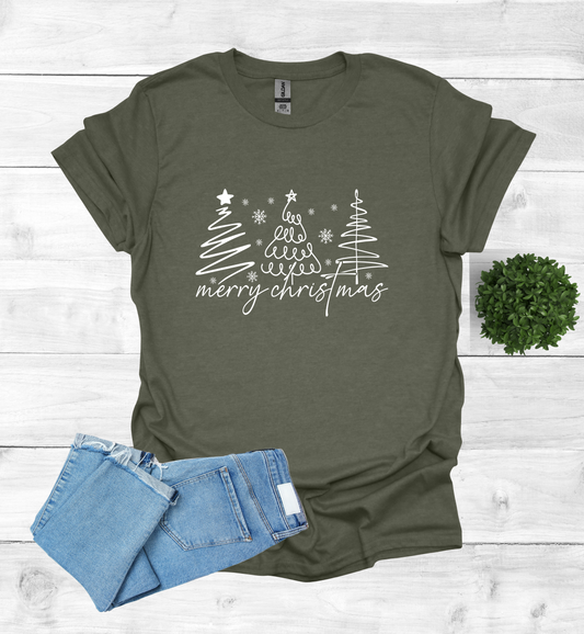 Christmas Trees with Merry Christmas
