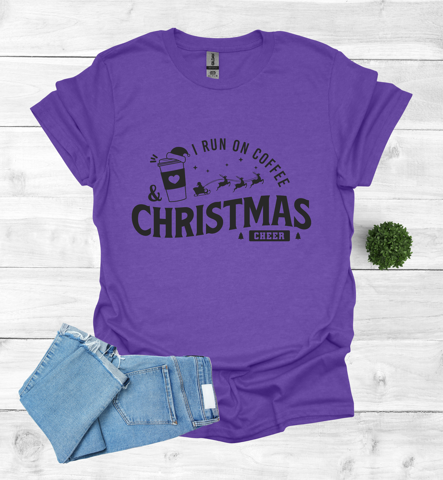 I Run on Coffee and Christmas Cheers Shirt