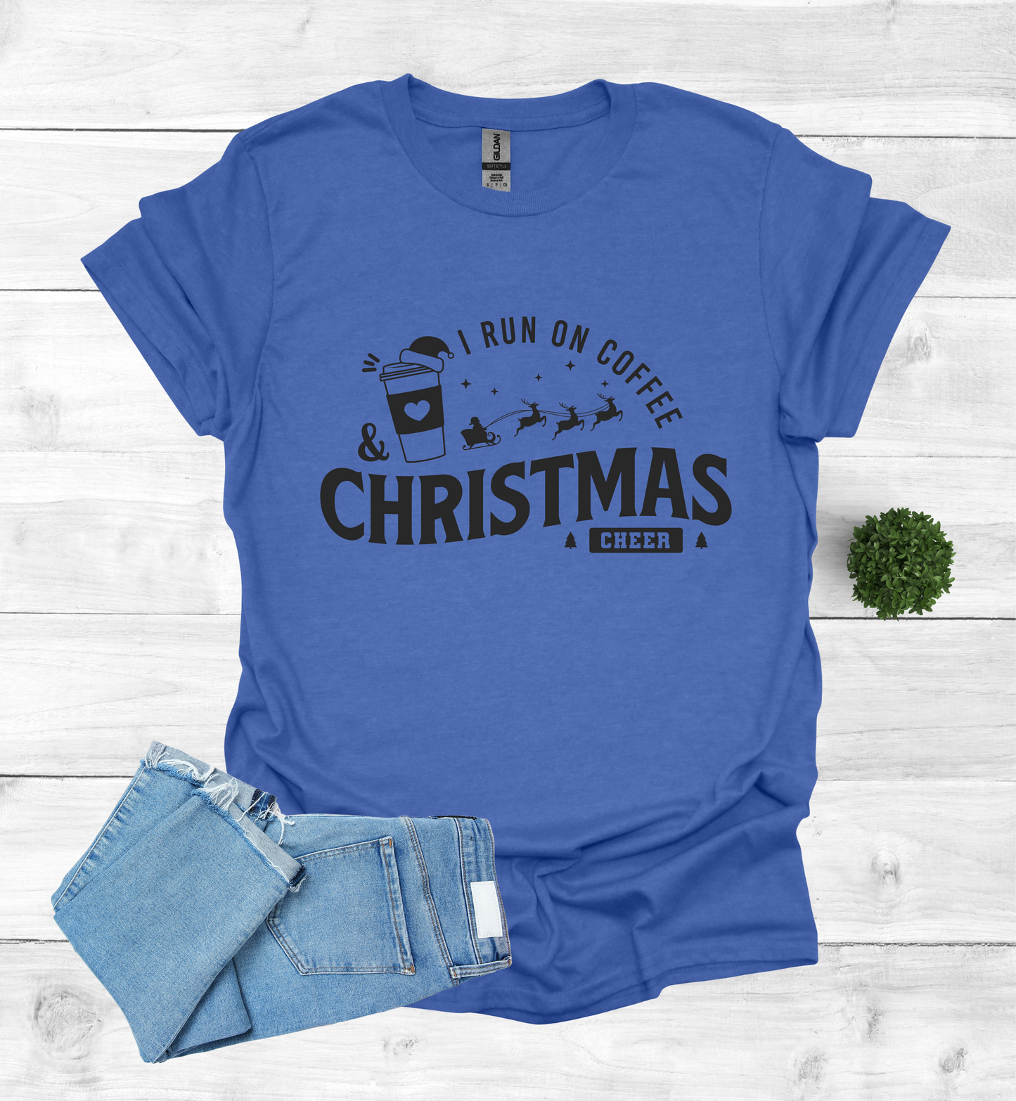 I Run on Coffee and Christmas Cheers Shirt