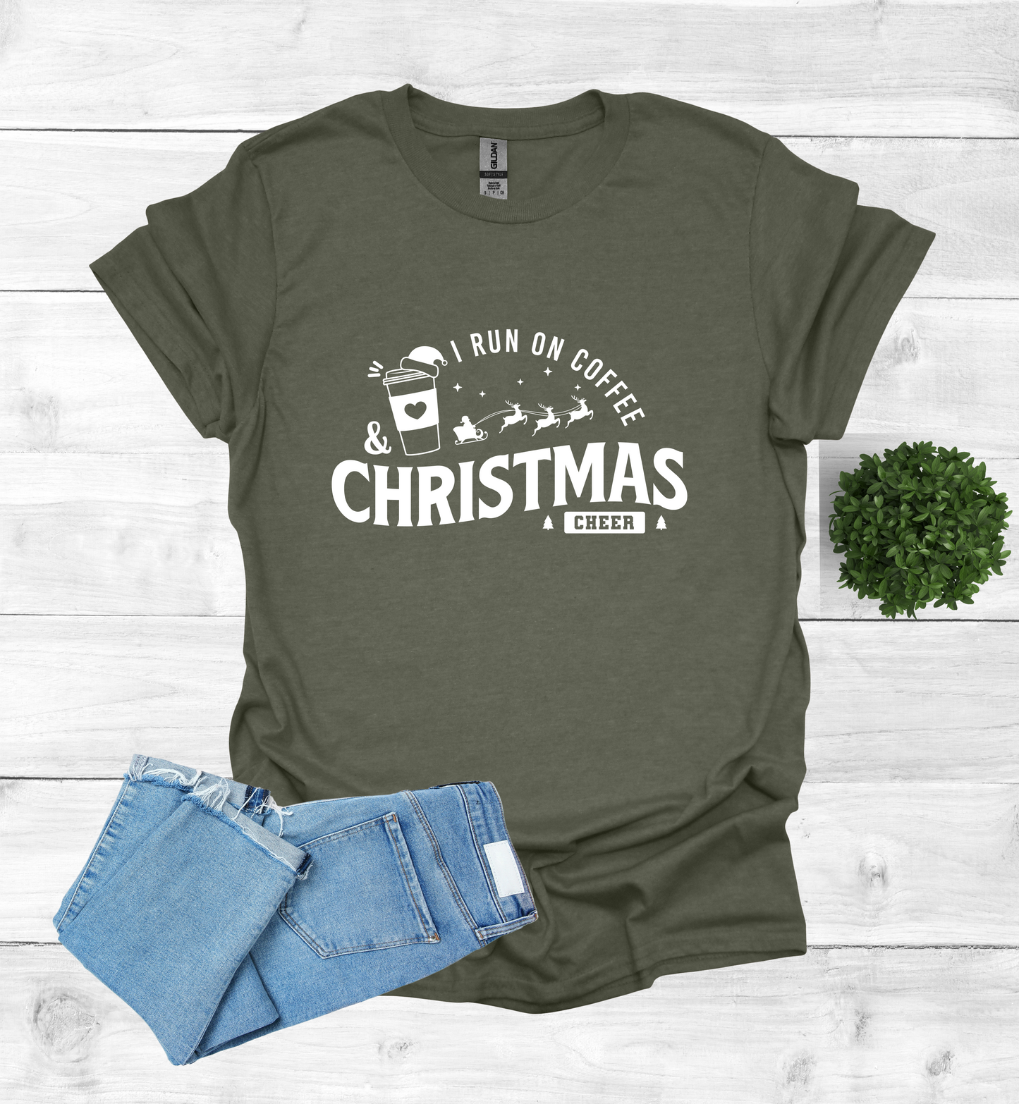 I Run on Coffee and Christmas Cheers Shirt