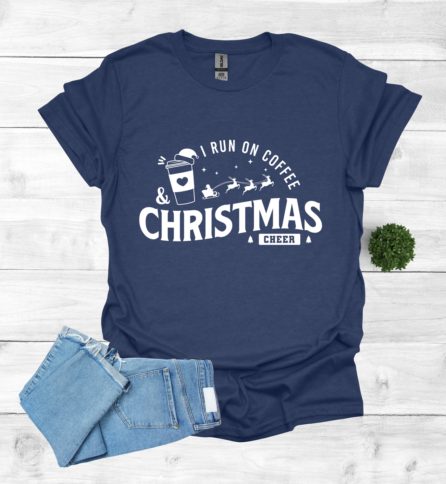 I Run on Coffee and Christmas Cheers Shirt