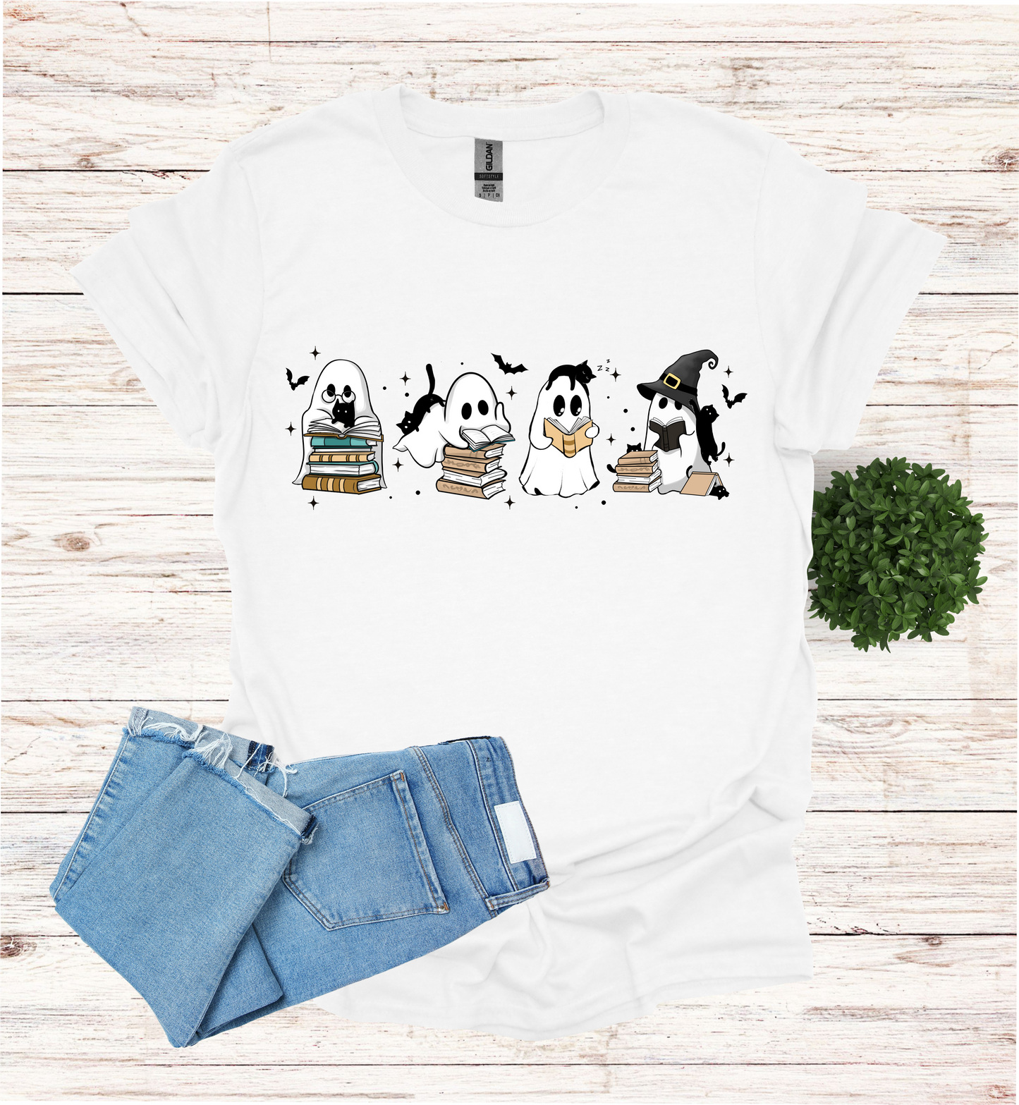 Ghost Reading Books Shirt