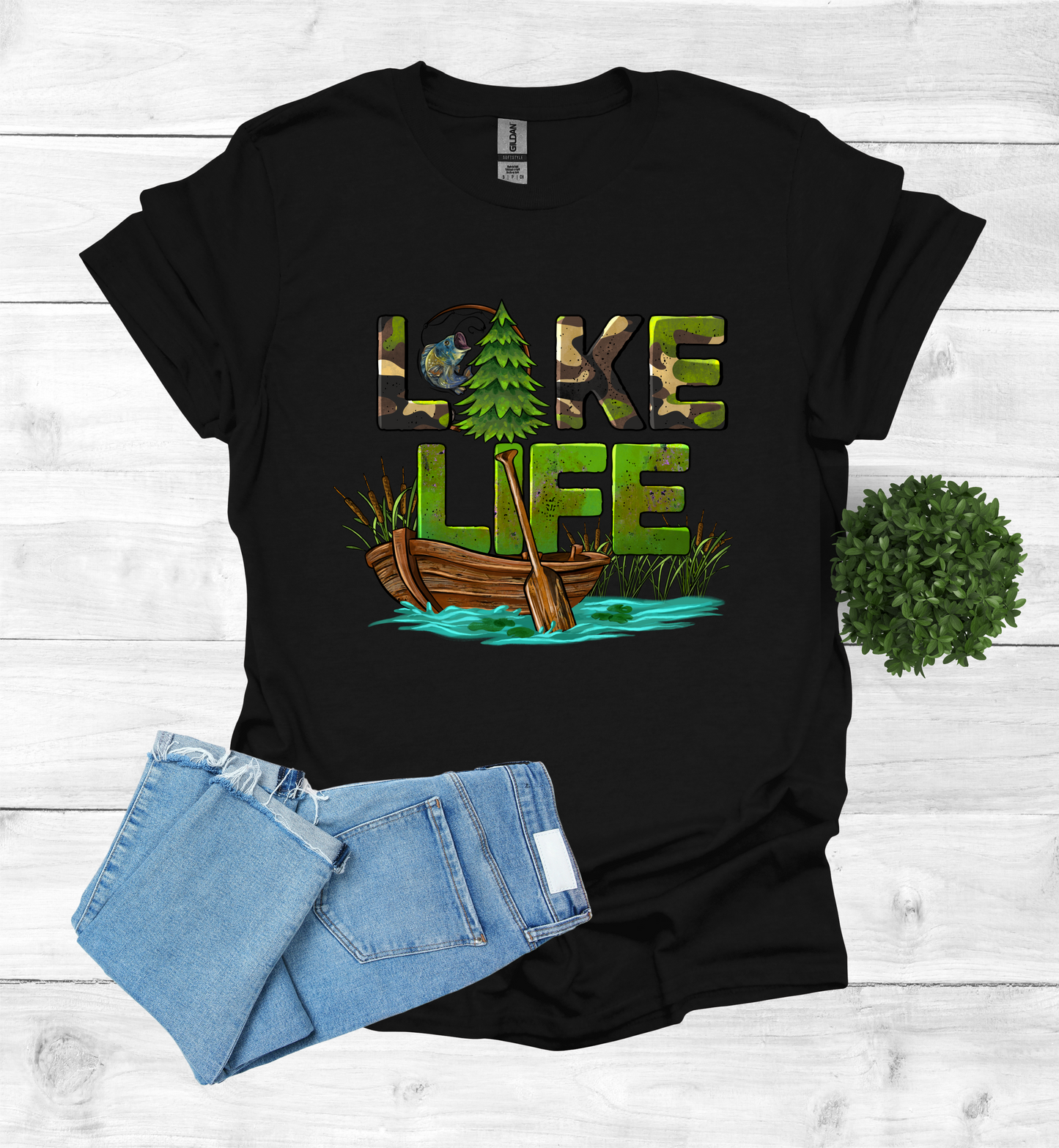 Lake Life with boat and paddle Shirt
