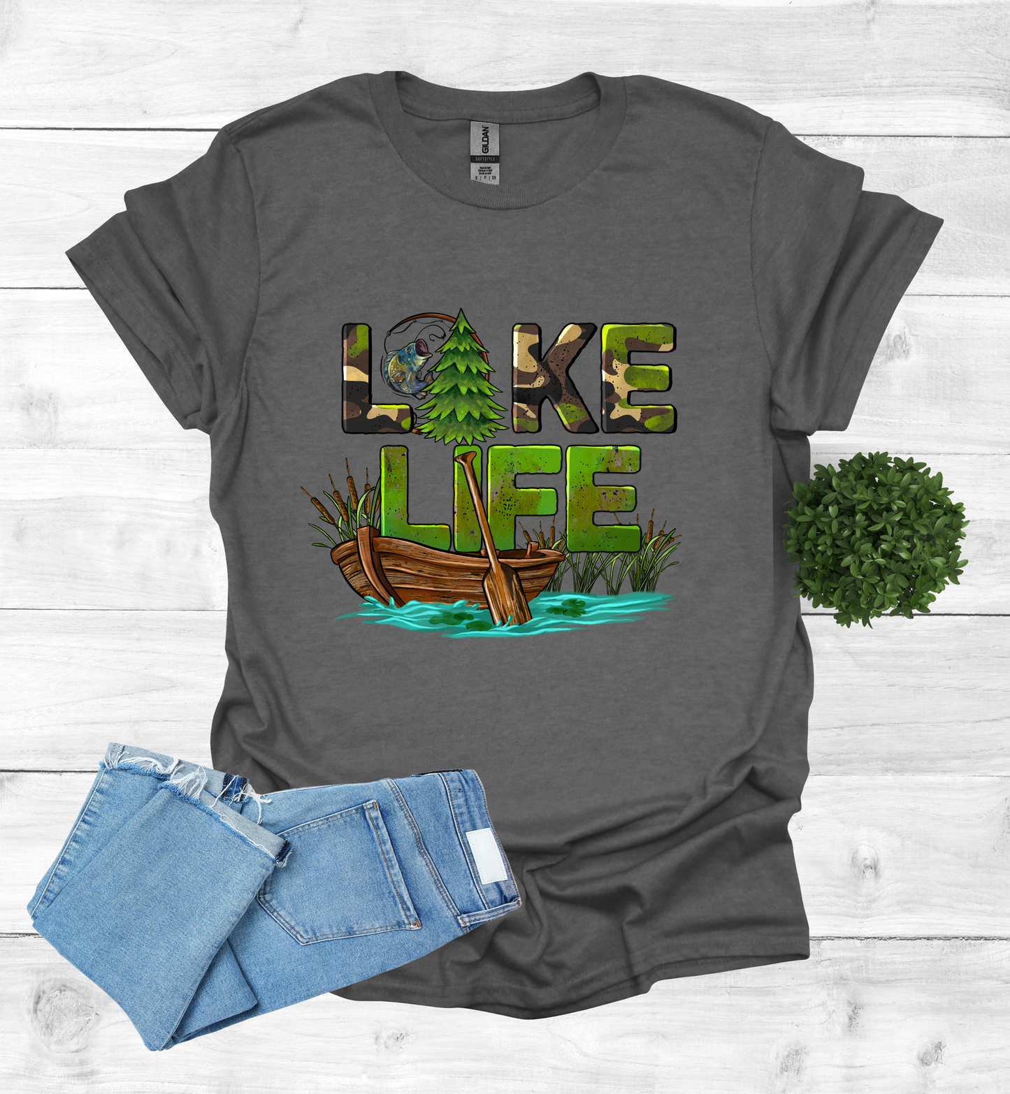 Lake Life with boat and paddle Shirt