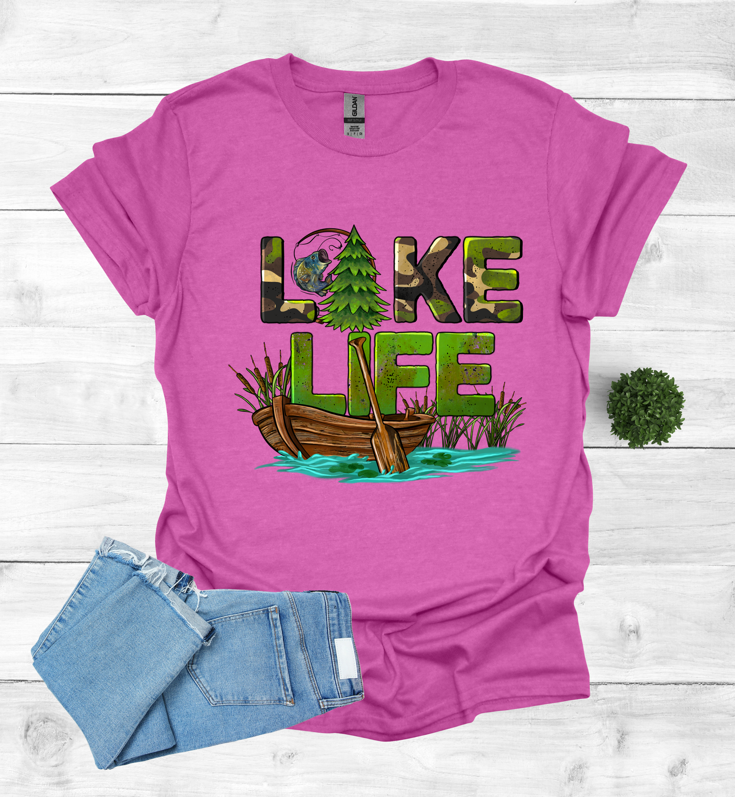 Lake Life with boat and paddle Shirt