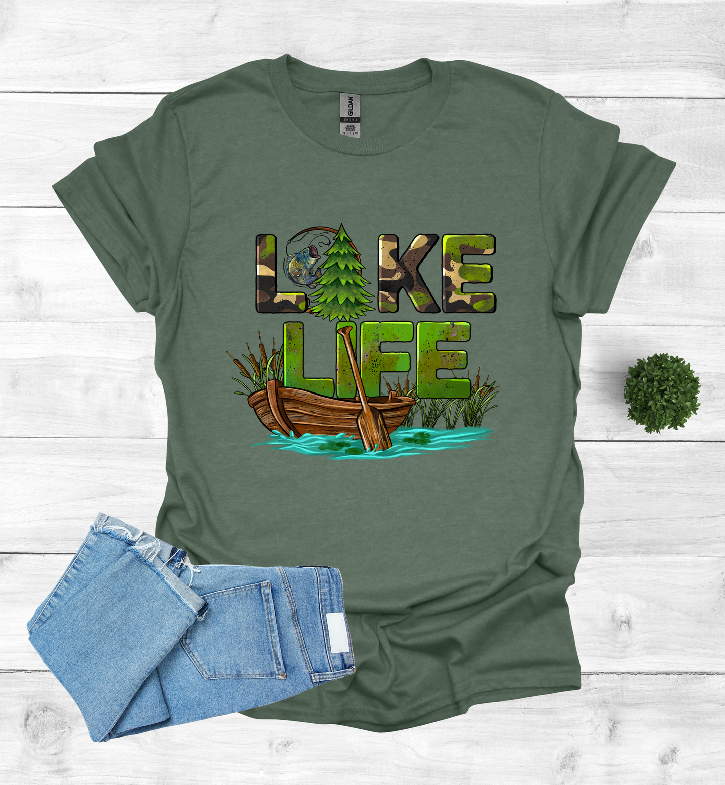 Lake Life with boat and paddle Shirt