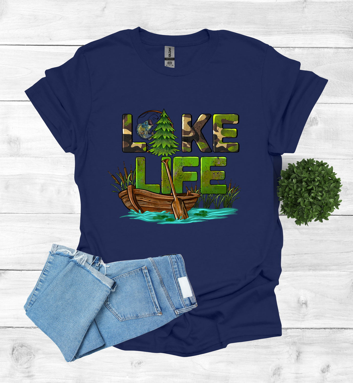 Lake Life with boat and paddle Shirt