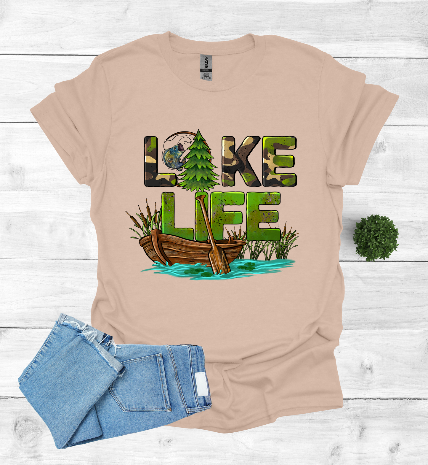 Lake Life with boat and paddle Shirt