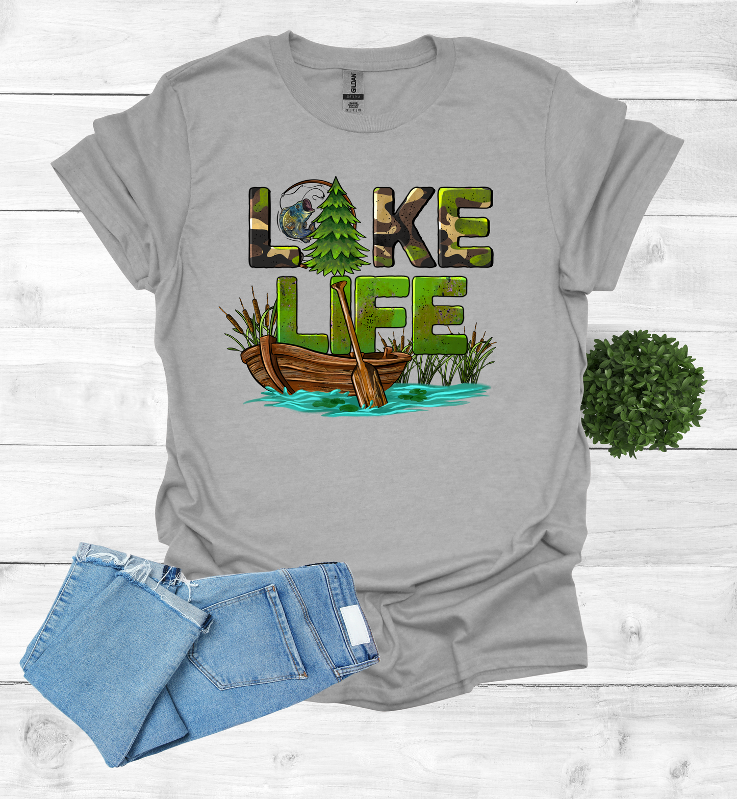 Lake Life with boat and paddle Shirt
