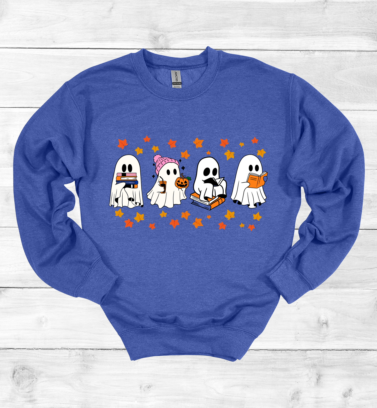 Ghost Reading Books Halloween Sweatshirt