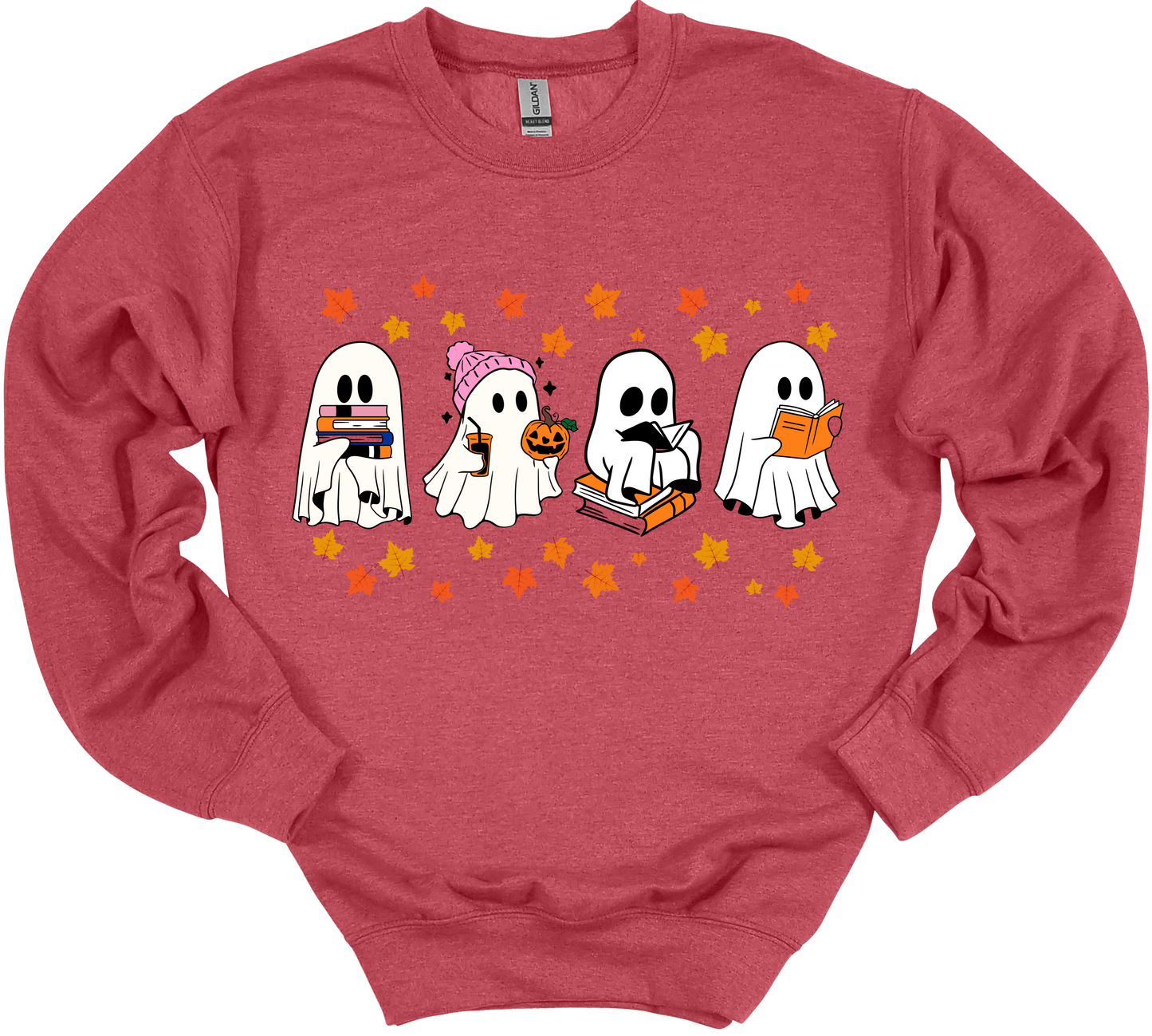 Ghost Reading Books Halloween Sweatshirt