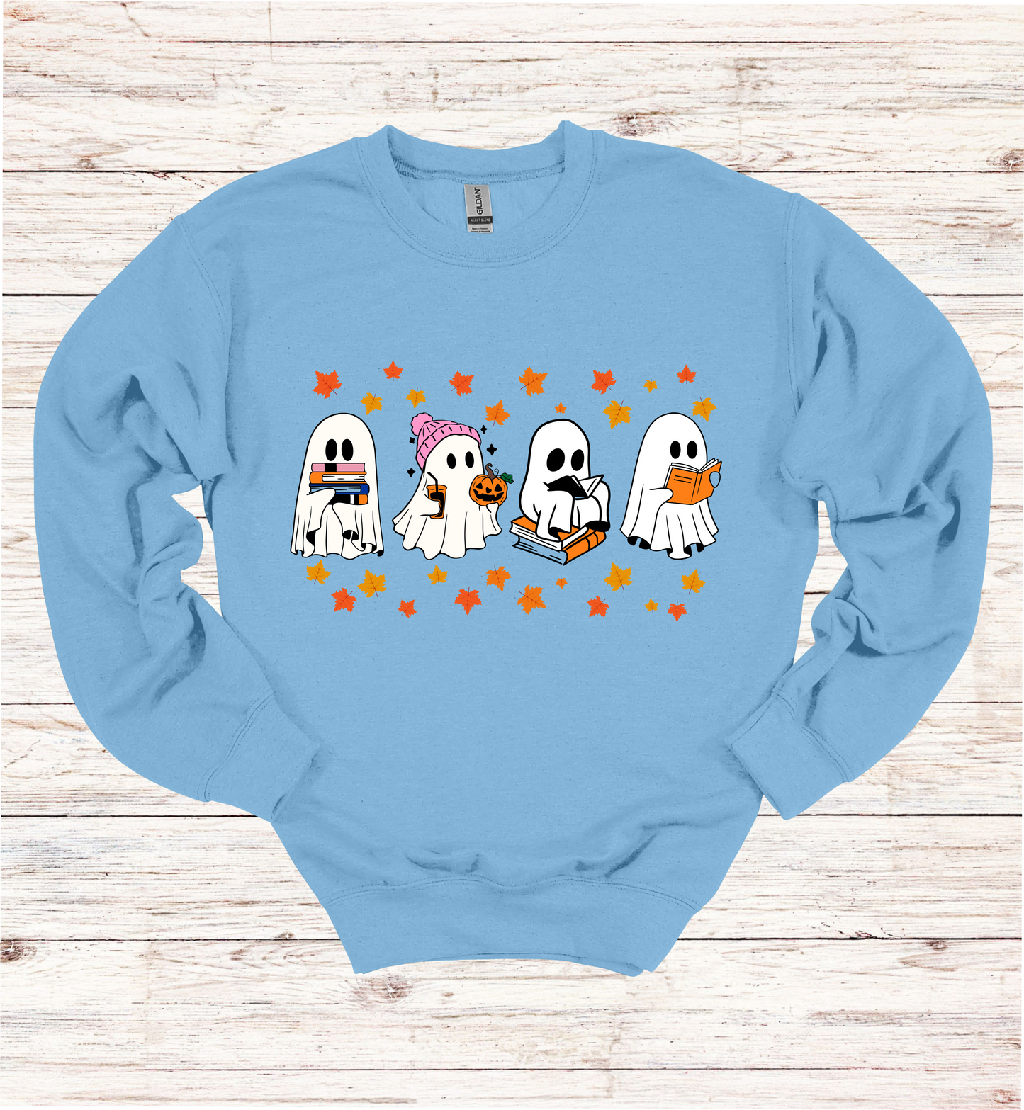 Ghost Reading Books Halloween Sweatshirt