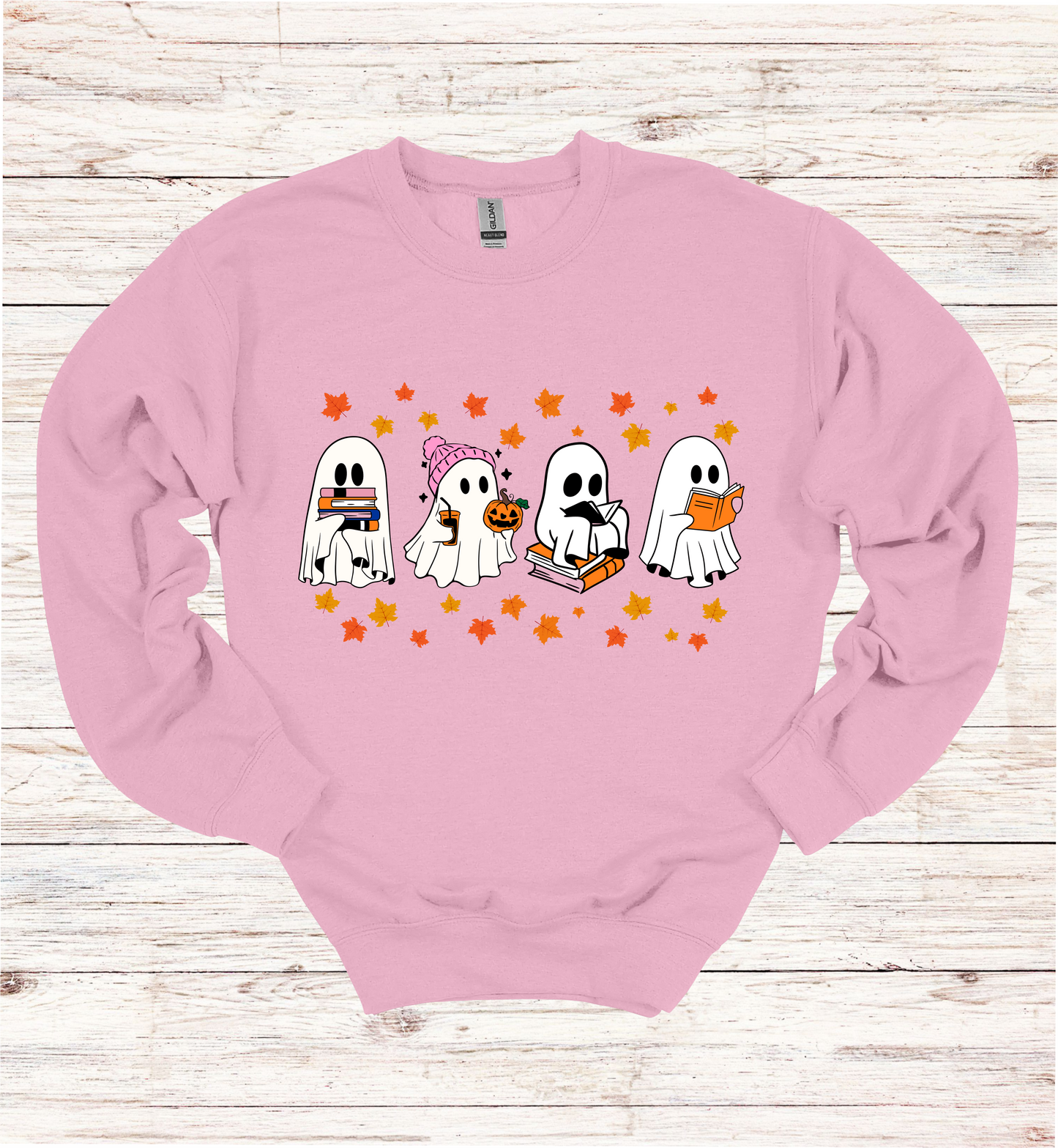 Ghost Reading Books Halloween Sweatshirt