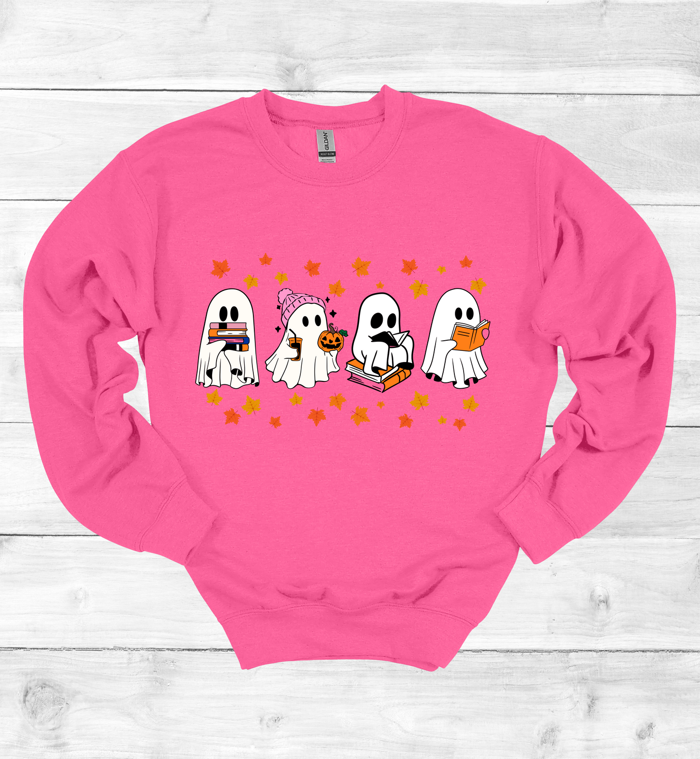 Ghost Reading Books Halloween Sweatshirt
