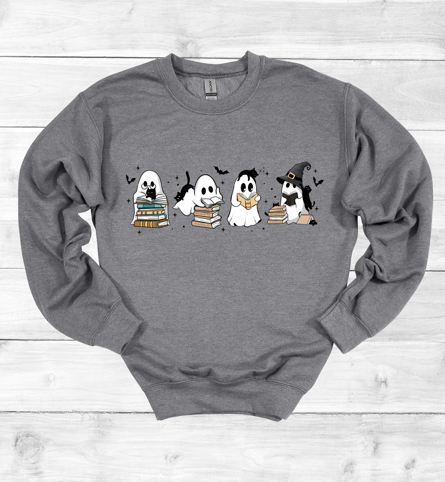 Halloween Ghost Reading Books Sweatshirt