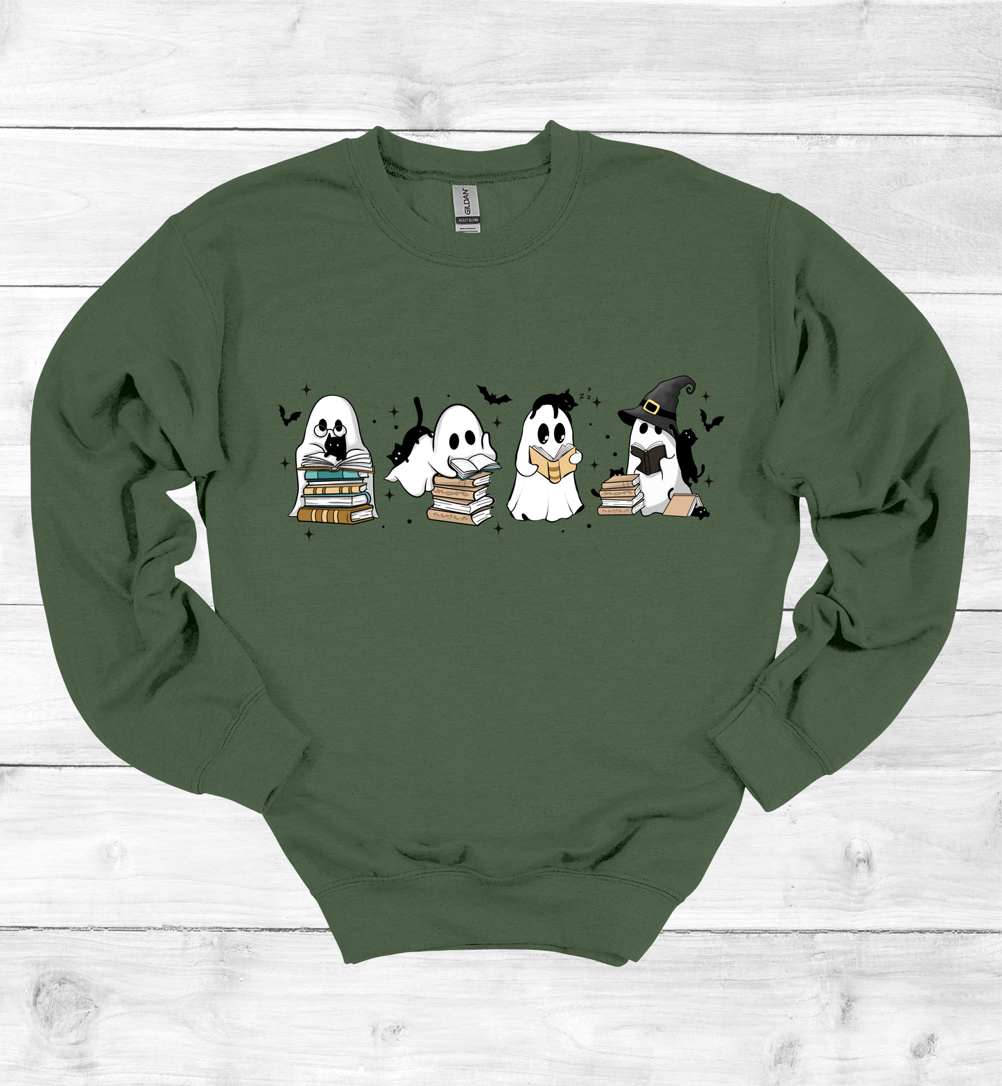 Halloween Ghost Reading Books Sweatshirt