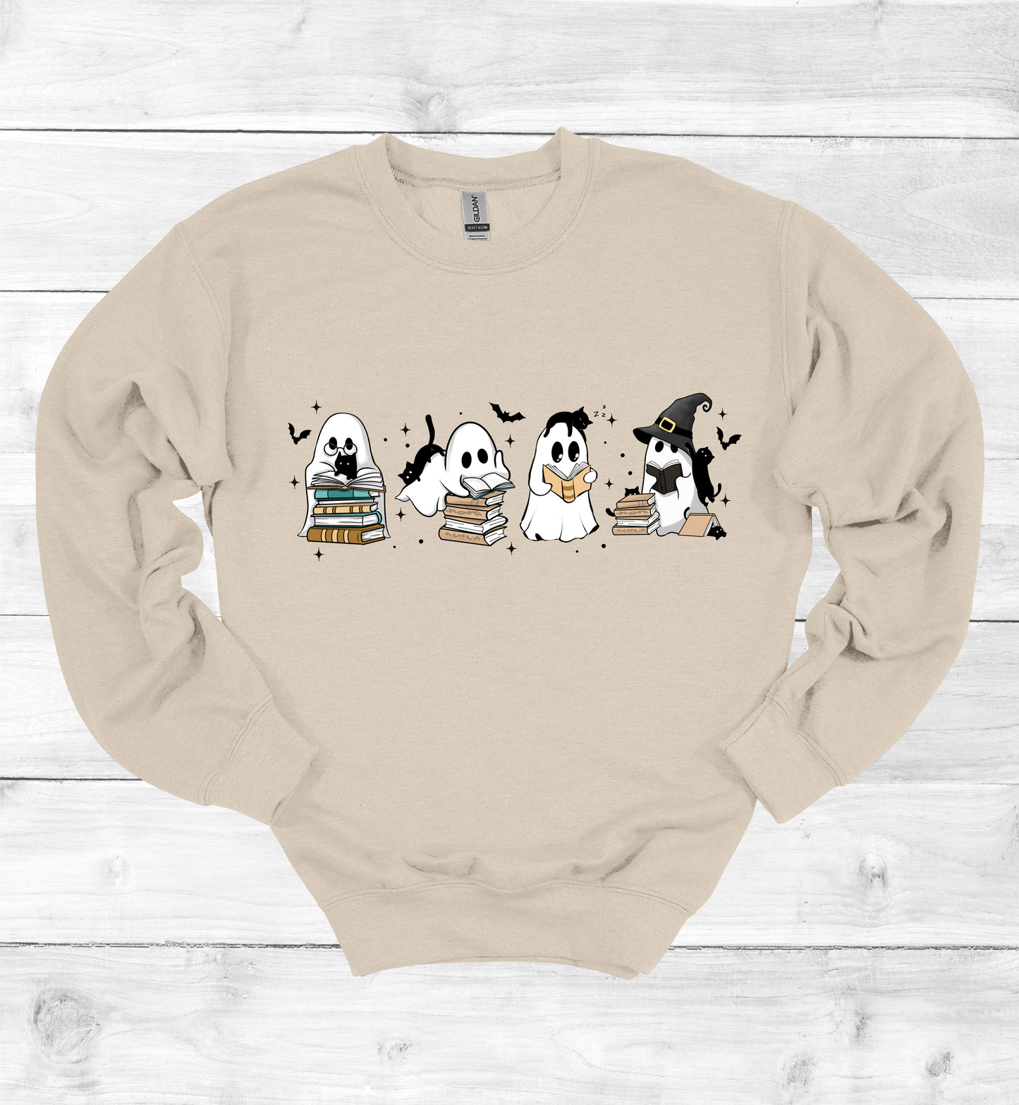 Halloween Ghost Reading Books Sweatshirt