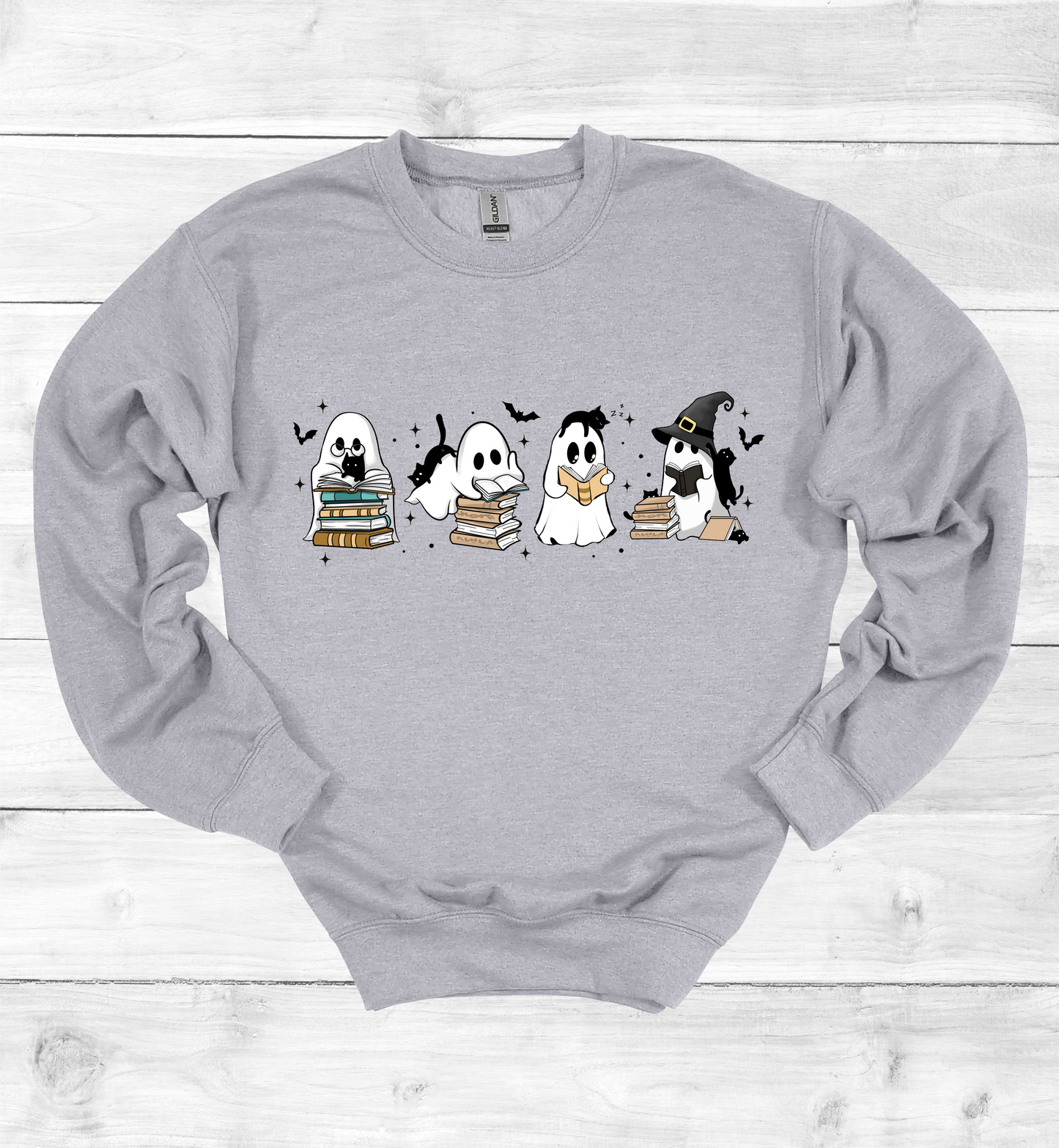 Halloween Ghost Reading Books Sweatshirt