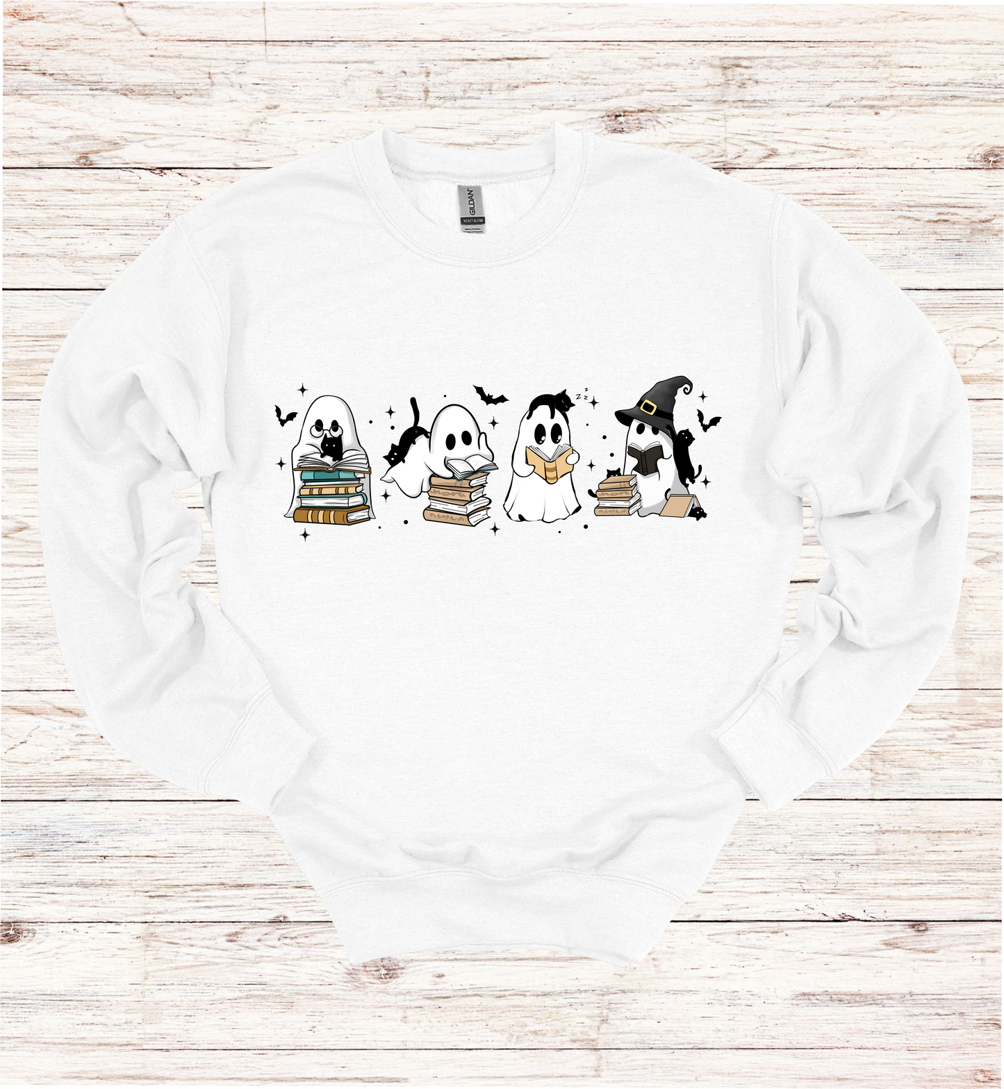 Halloween Ghost Reading Books Sweatshirt
