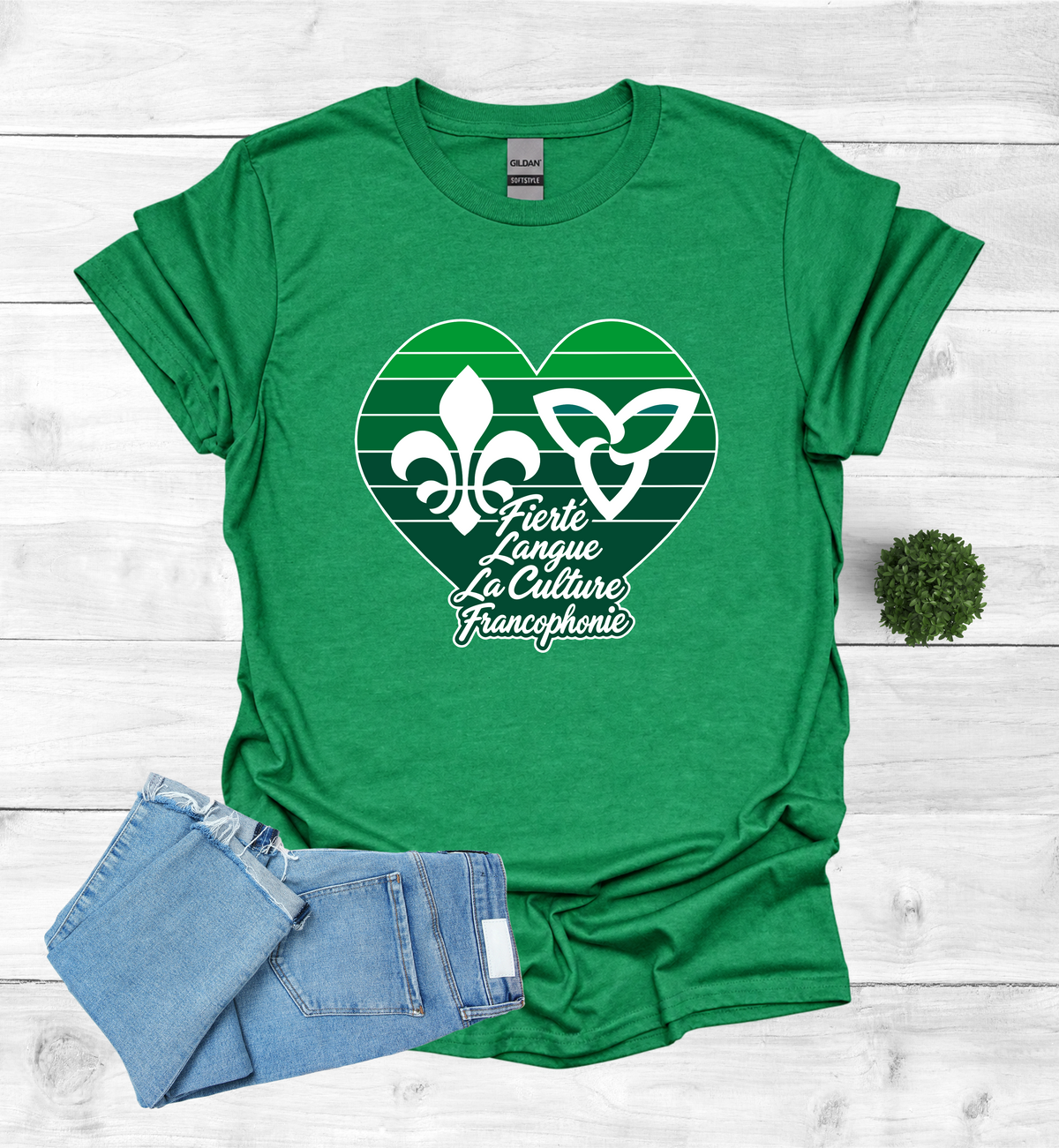 Franco Ontarien Heart Fierte, Langue, T-Shirt