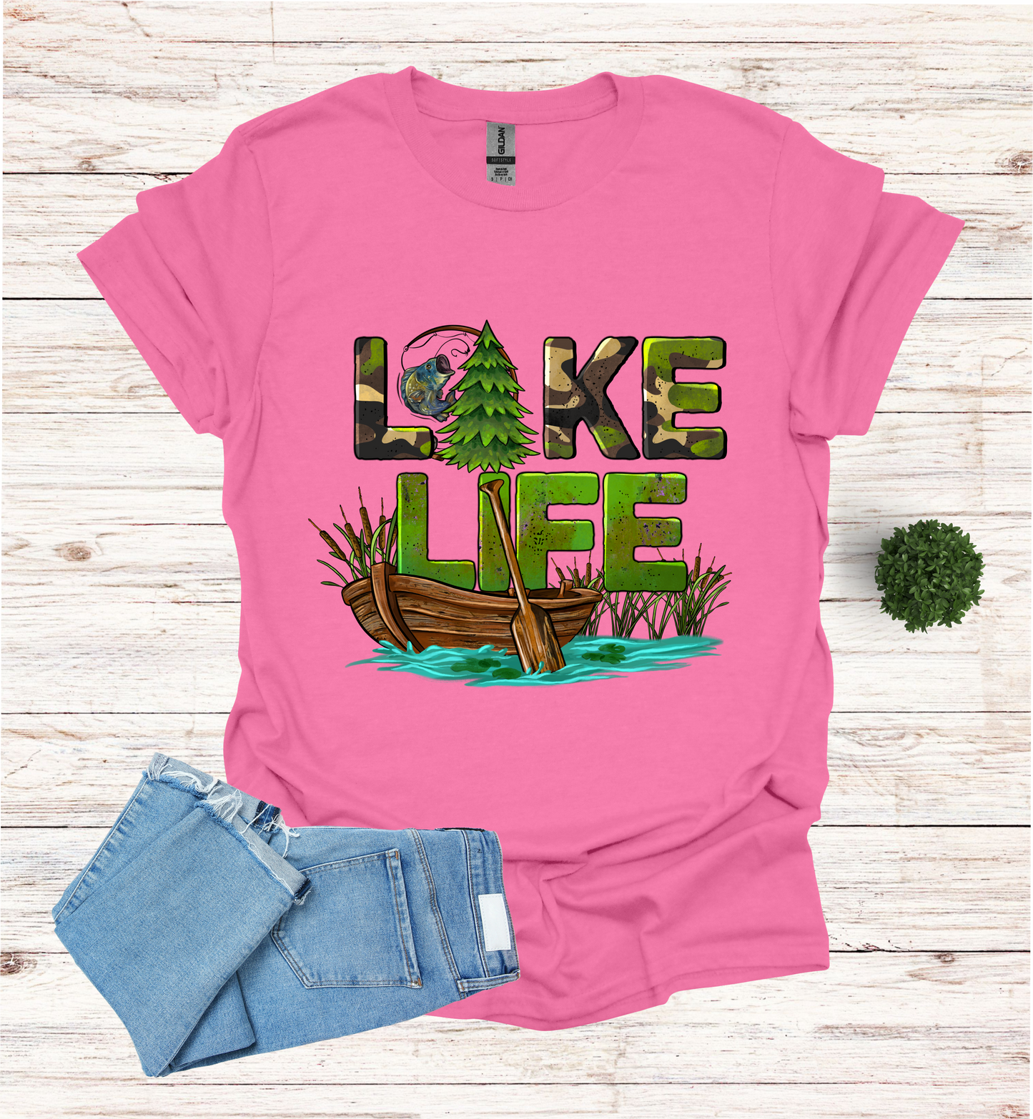 Lake Life with boat and paddle Shirt