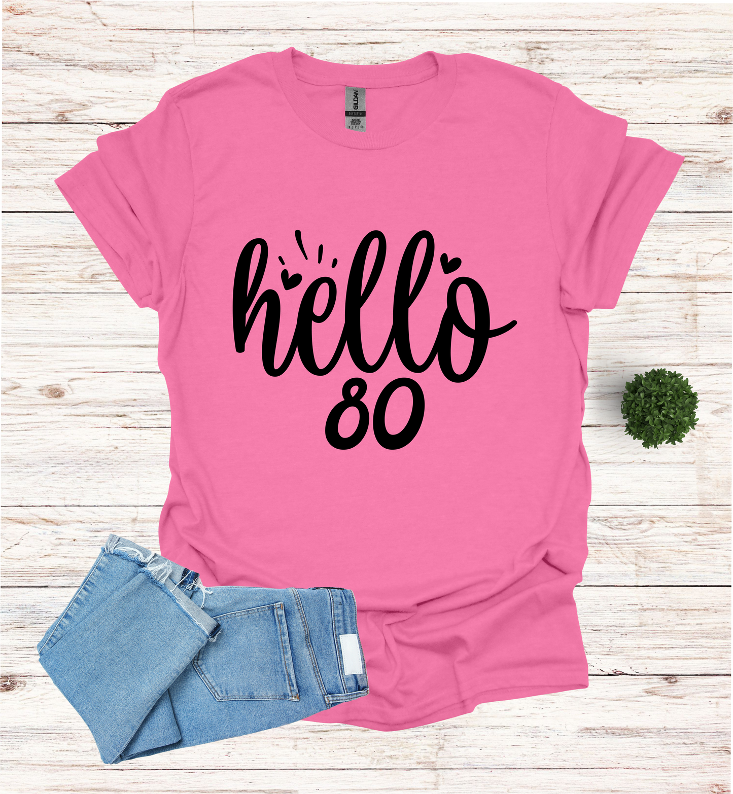Hello 80 Birthday Shirt