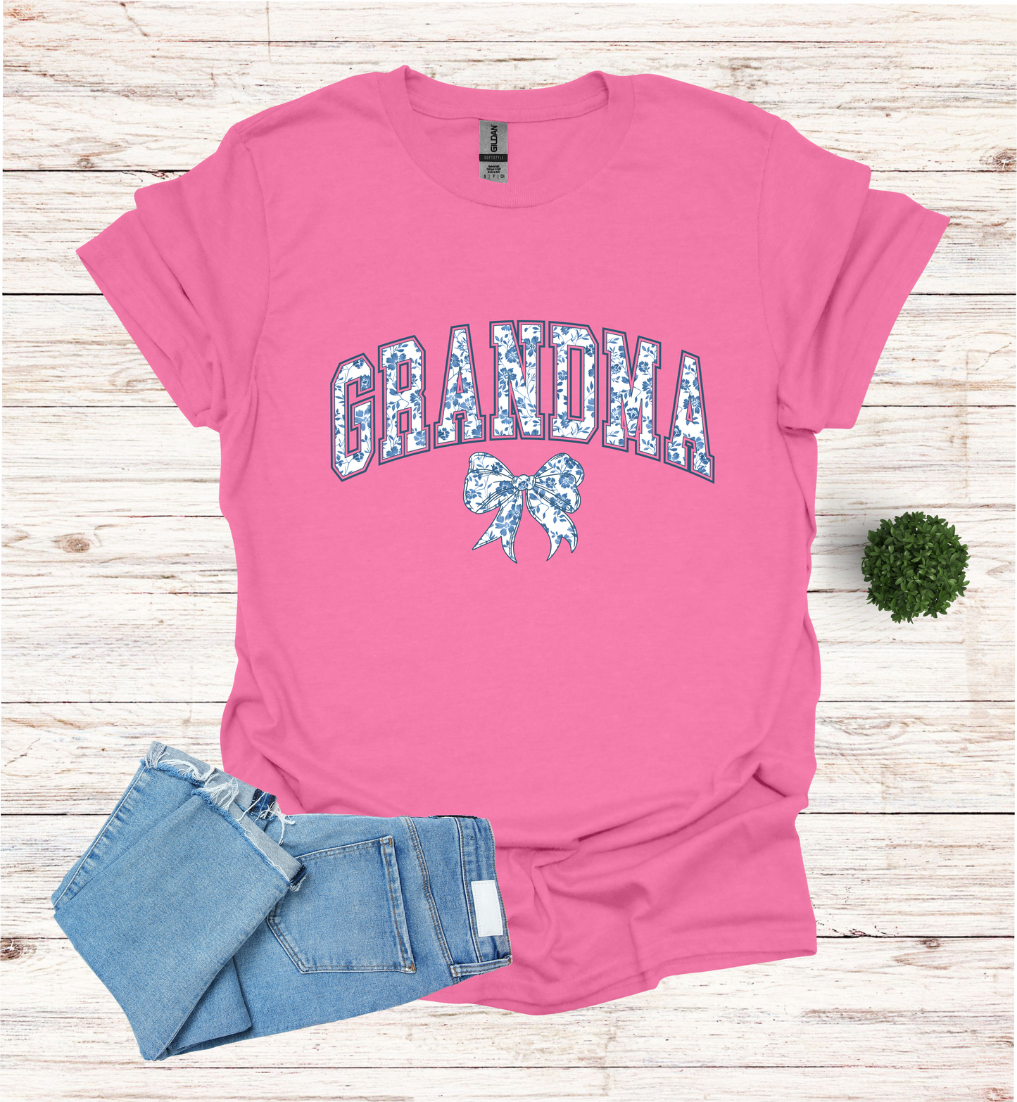 Grandma Chinoiserie Blue Coquette T-Shirt