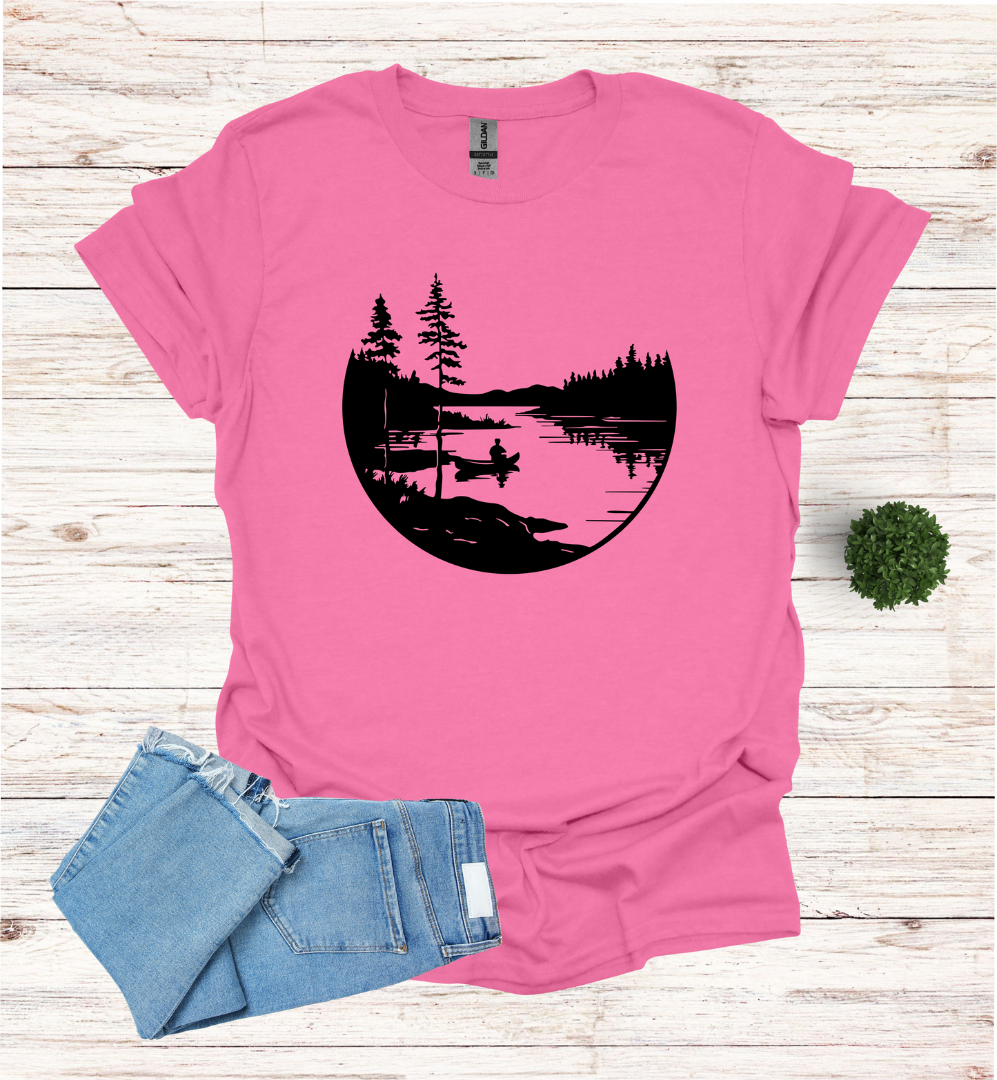 Canoeing Scene in the Wilderness