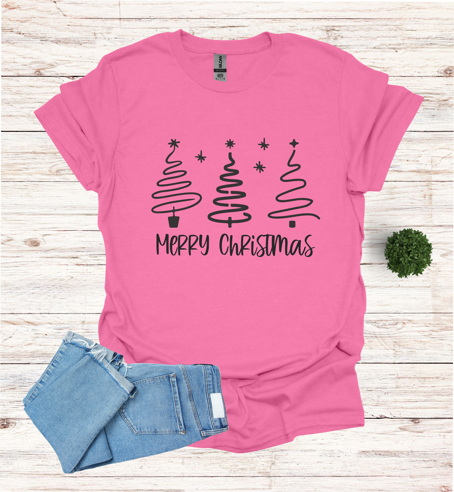 Merry Christmas Shirt with 3 Trees