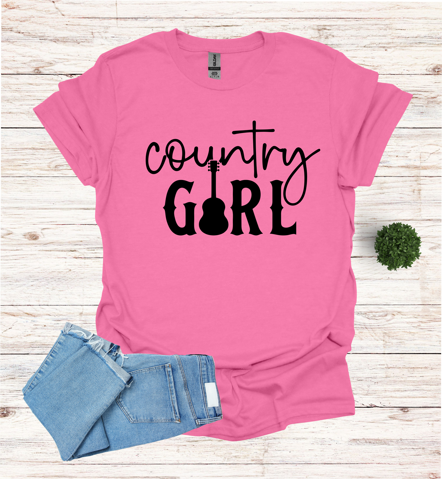 Country Girl Words with a Guitar as the I in the word Girl